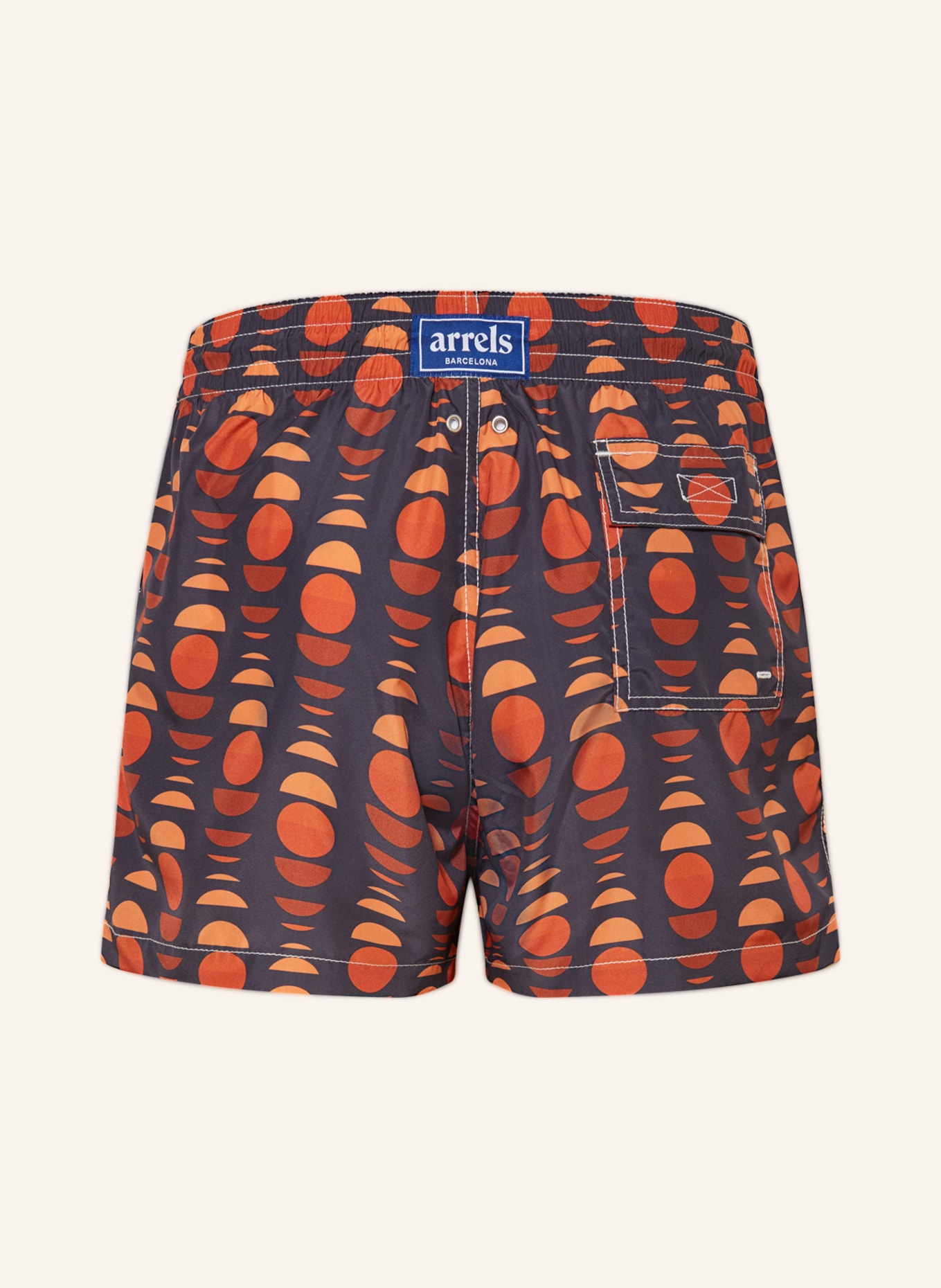 arrels BARCELONA Swim shorts SUN FRAGMENTS × LAURA BERGER, Color: DARK GRAY/ ORANGE (Image 2)