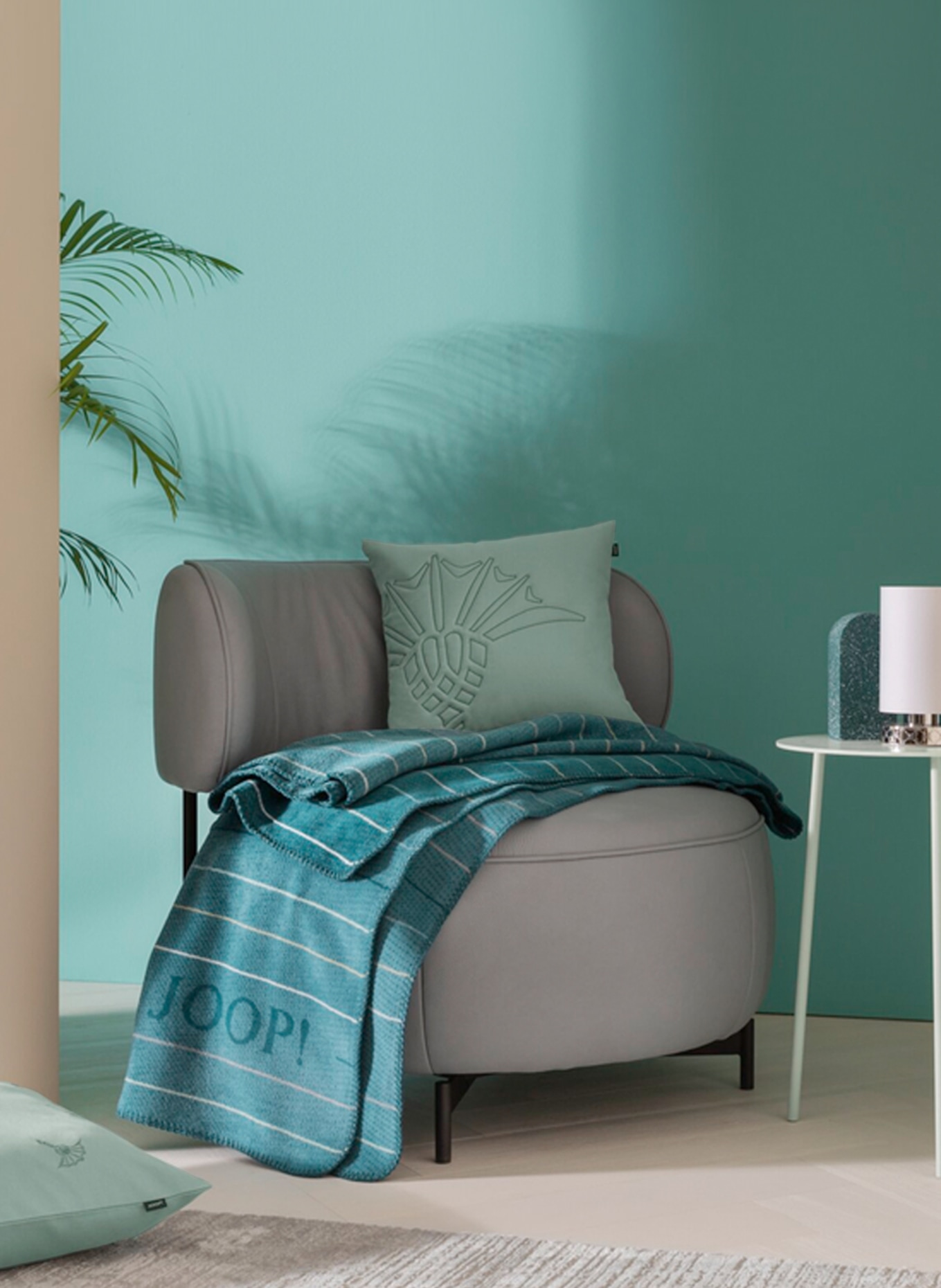JOOP! Decorative cushion cover J!FADED CORNFLOWER, Color: MINT (Image 4)