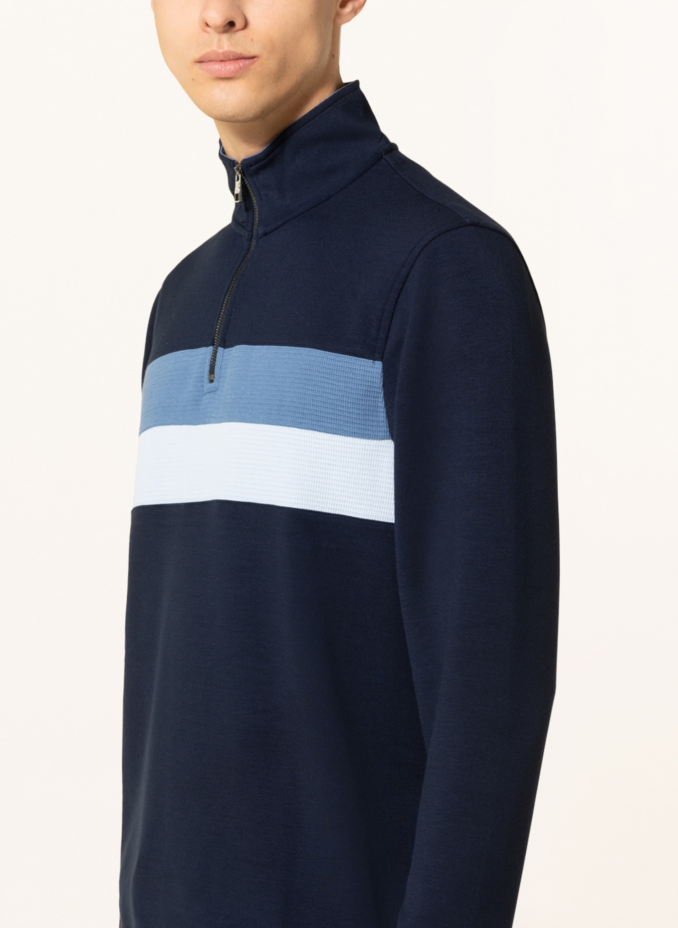 TED BAKER Jersey half-zip sweater VELLER, Color: DARK BLUE/ LIGHT BLUE/ BLUE (Image 4)