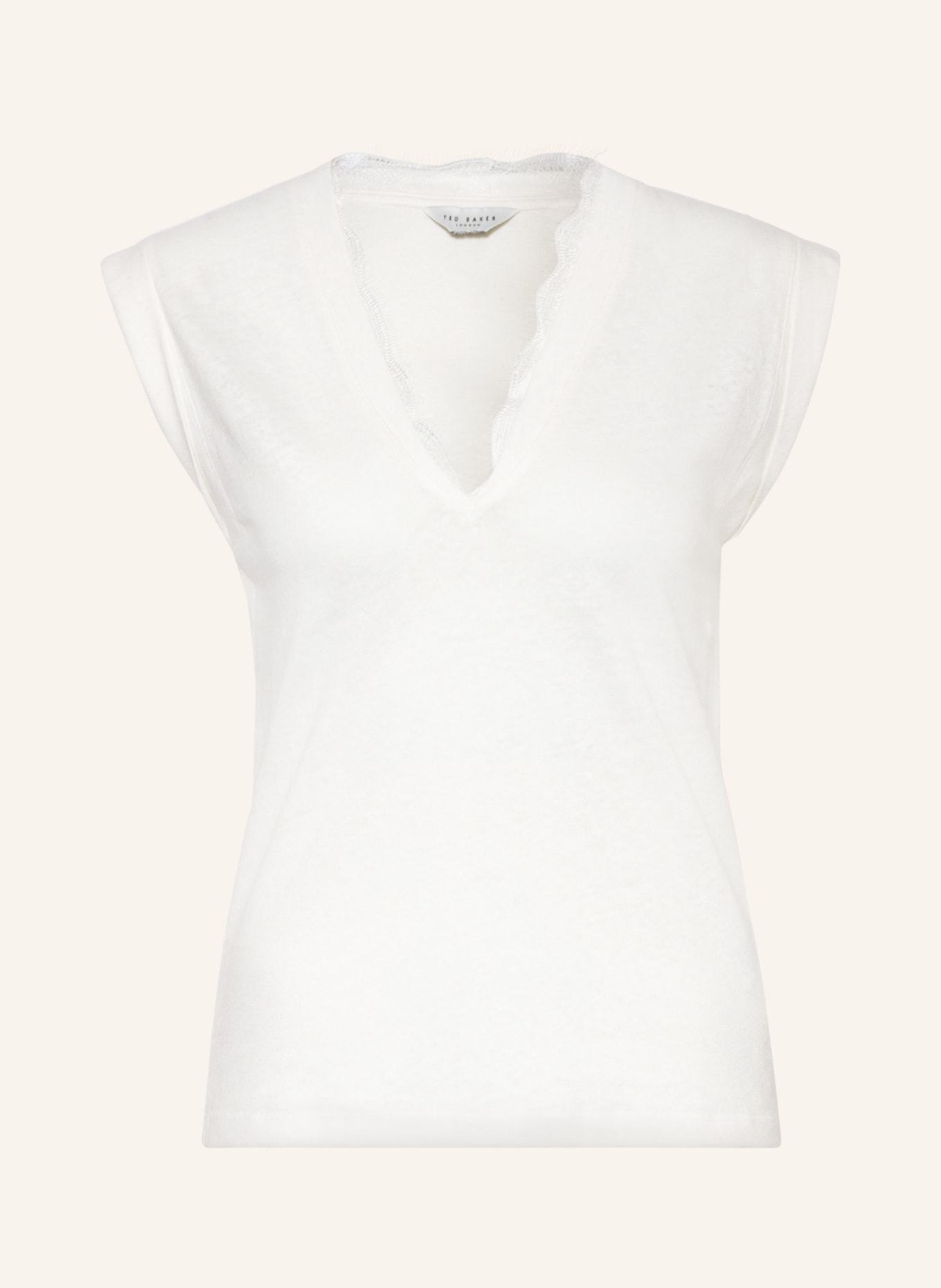 TED BAKER Knit top EFFIY with linen and lace, Color: WHITE (Image 1)