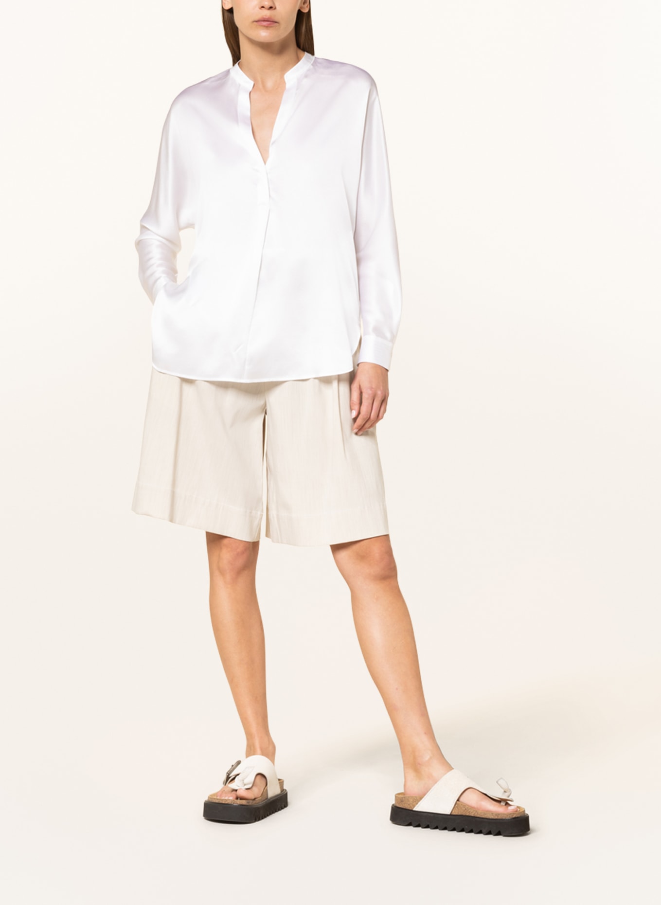 VINCE Silk tunic in white