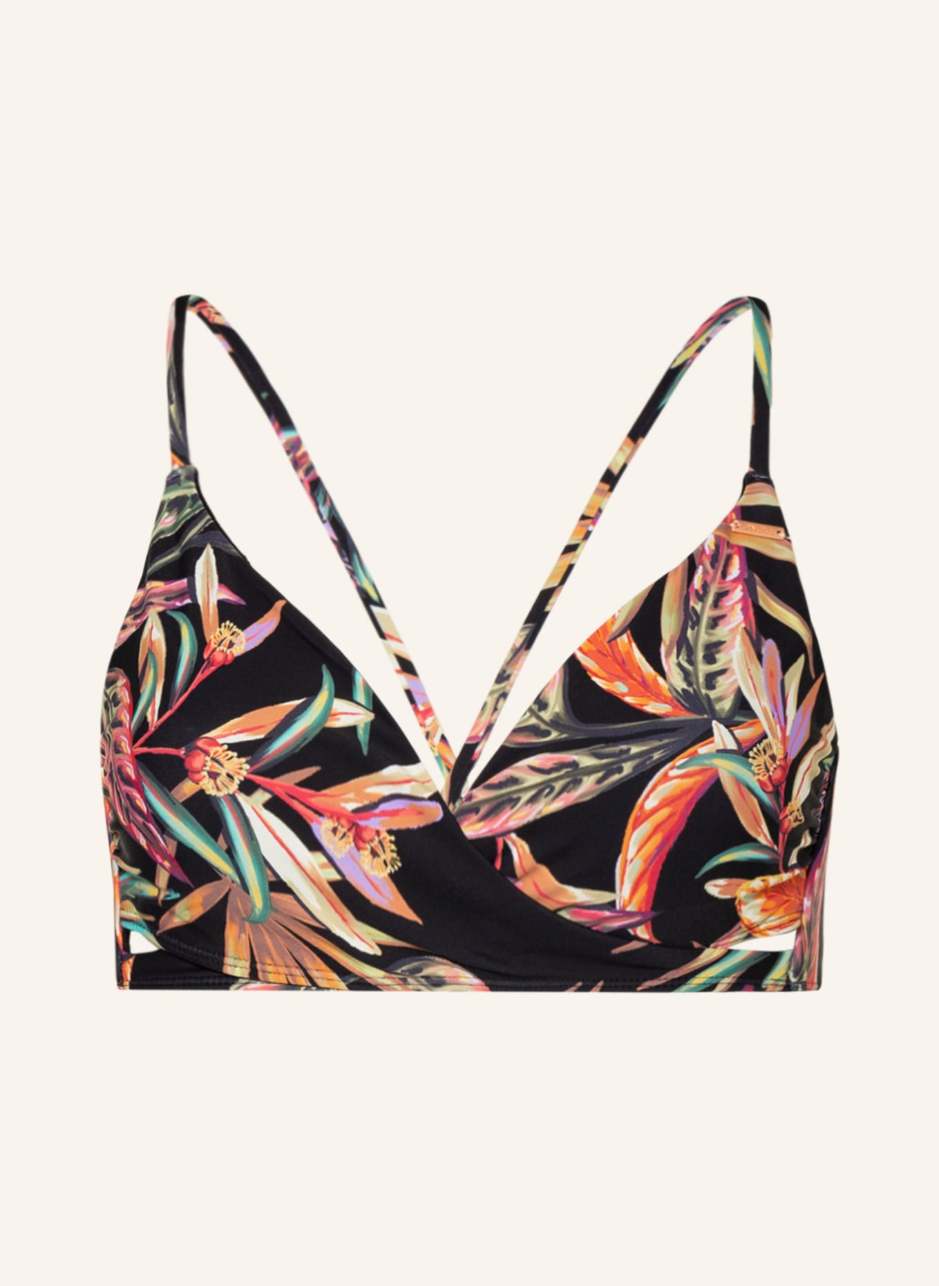 O'NEILL Bralette-Bikini-Top BAAY, Farbe: SCHWARZ/ ROT/ GRÜN (Bild 1)