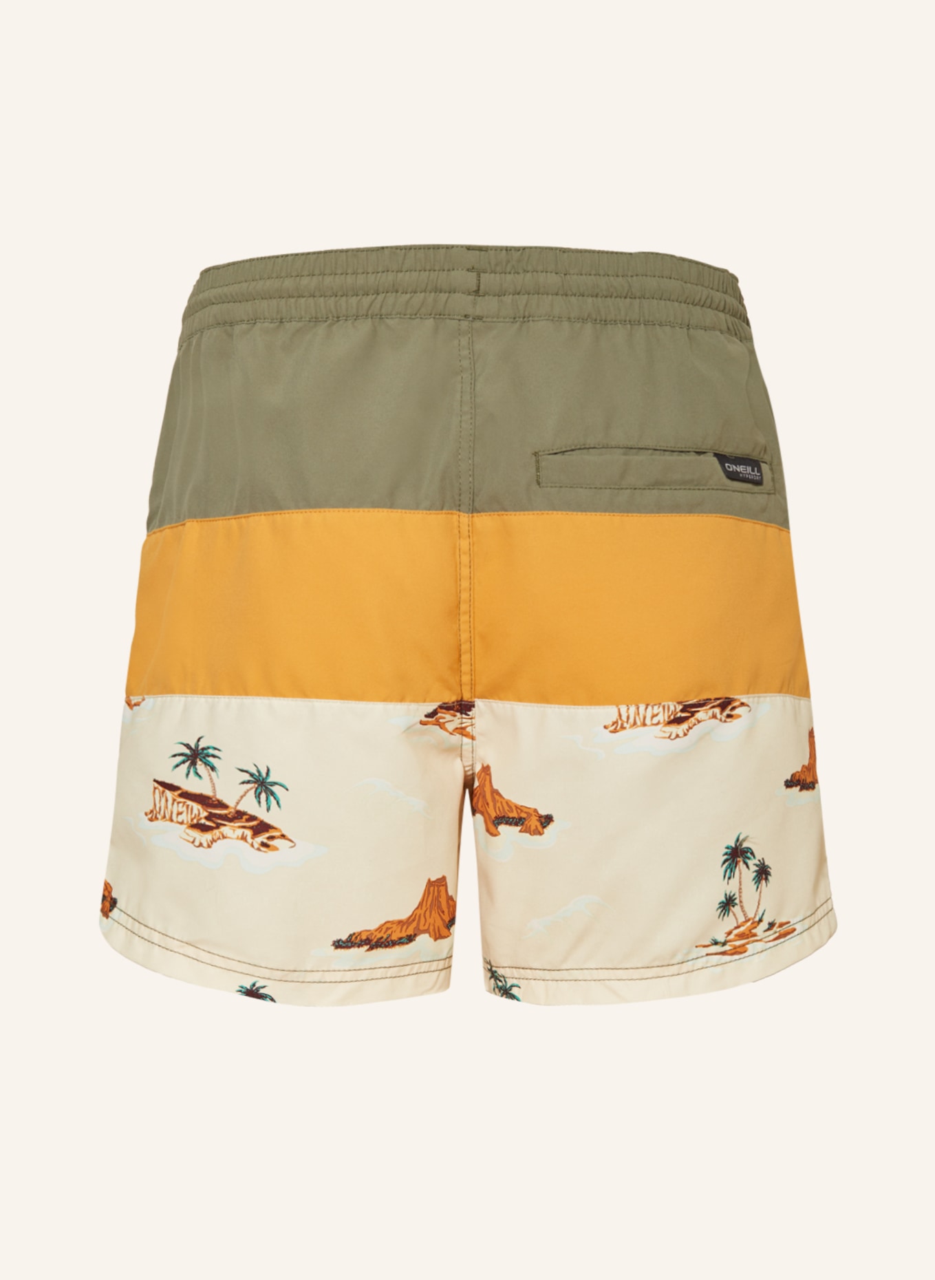 O'NEILL Swim shorts CALI BLOCK 15", Color: KHAKI/ ORANGE/ LIGHT YELLOW (Image 2)