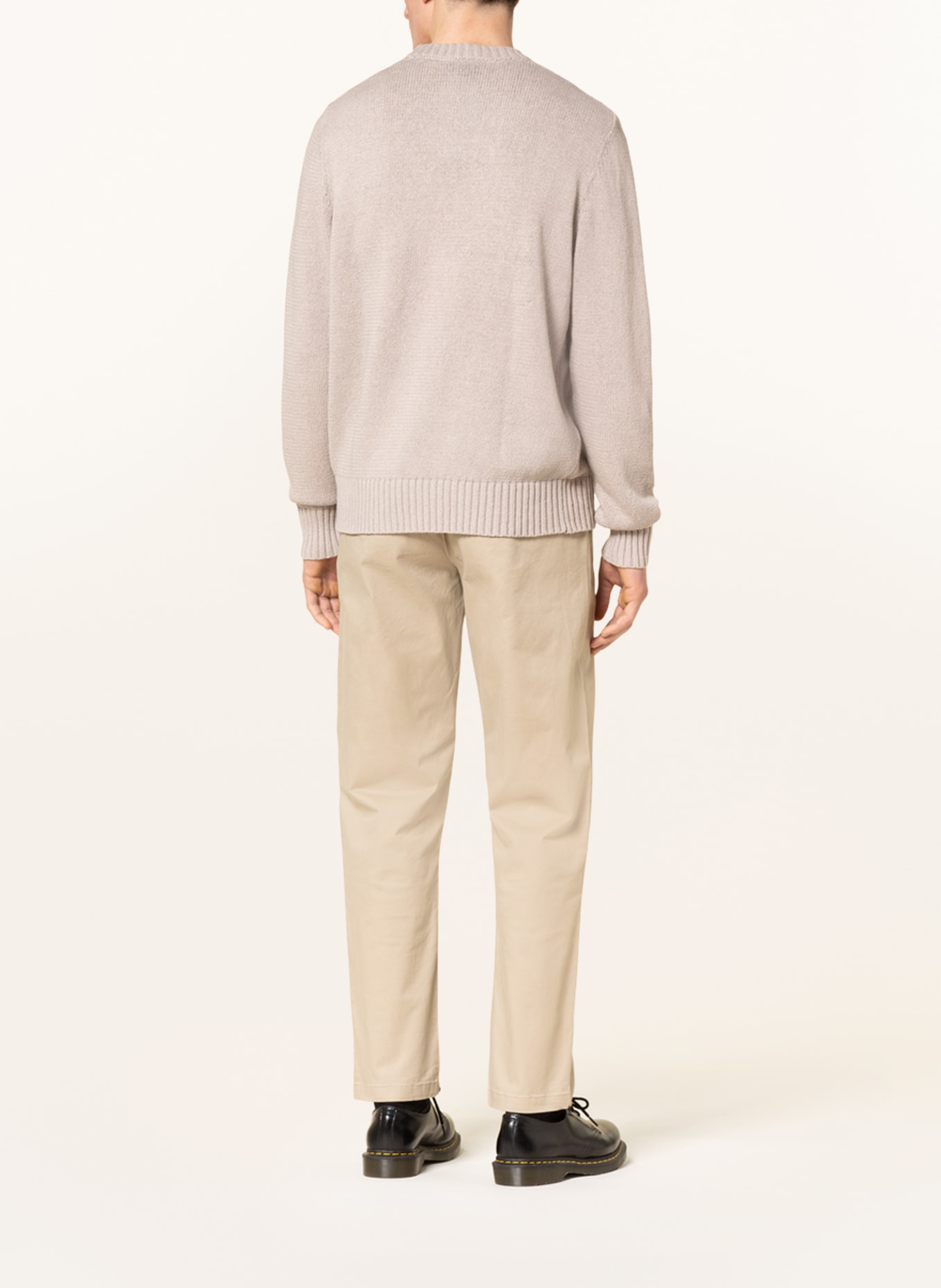 LES DEUX Sweater CRANE with linen, Color: TAUPE (Image 3)