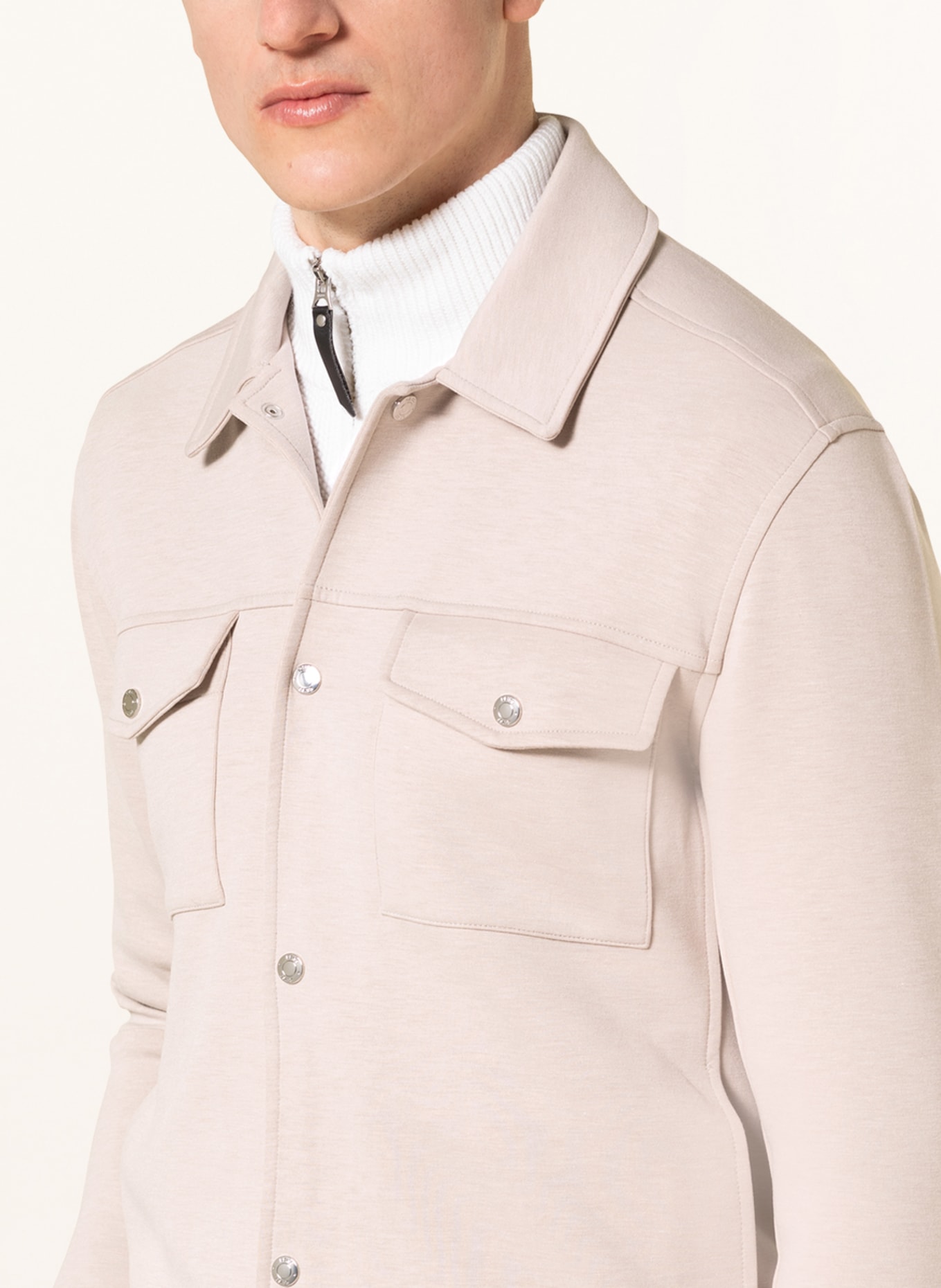 REISS Overshirt JERRY, Color: LIGHT BROWN (Image 4)