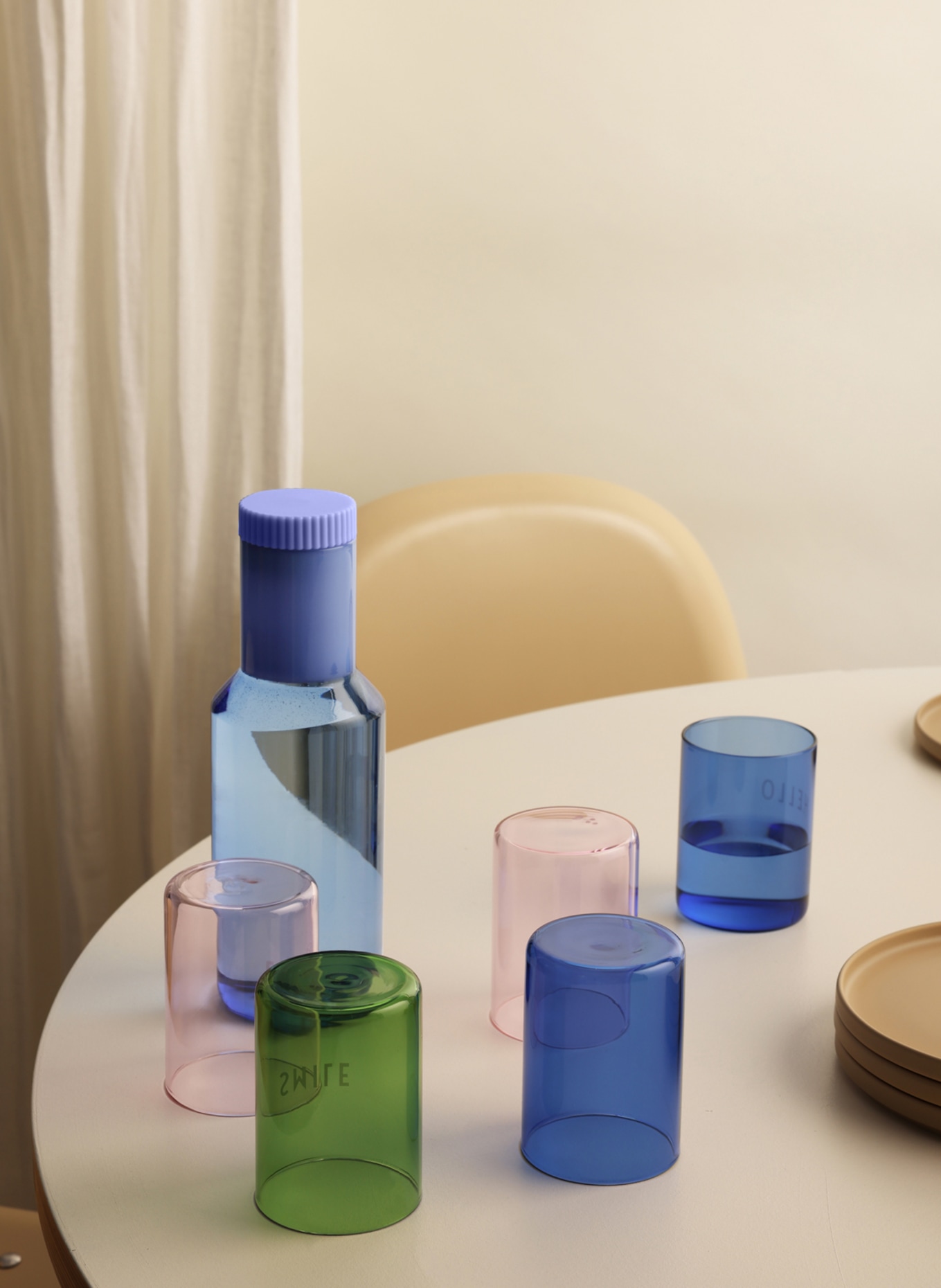 DESIGN LETTERS Carafe TUBE, Color: BLUE (Image 3)