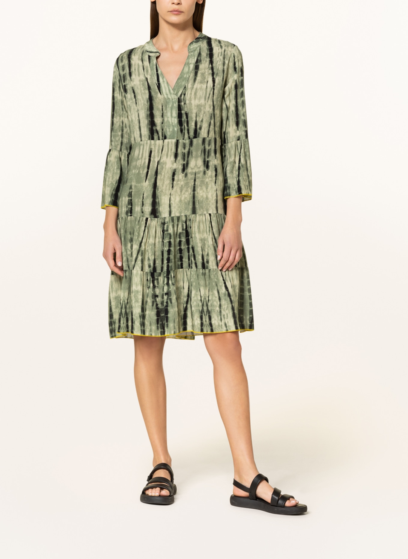 CARTOON Dress with 3/4 sleeves, Color: GREEN/ DARK GREEN/ LIGHT GREEN (Image 2)