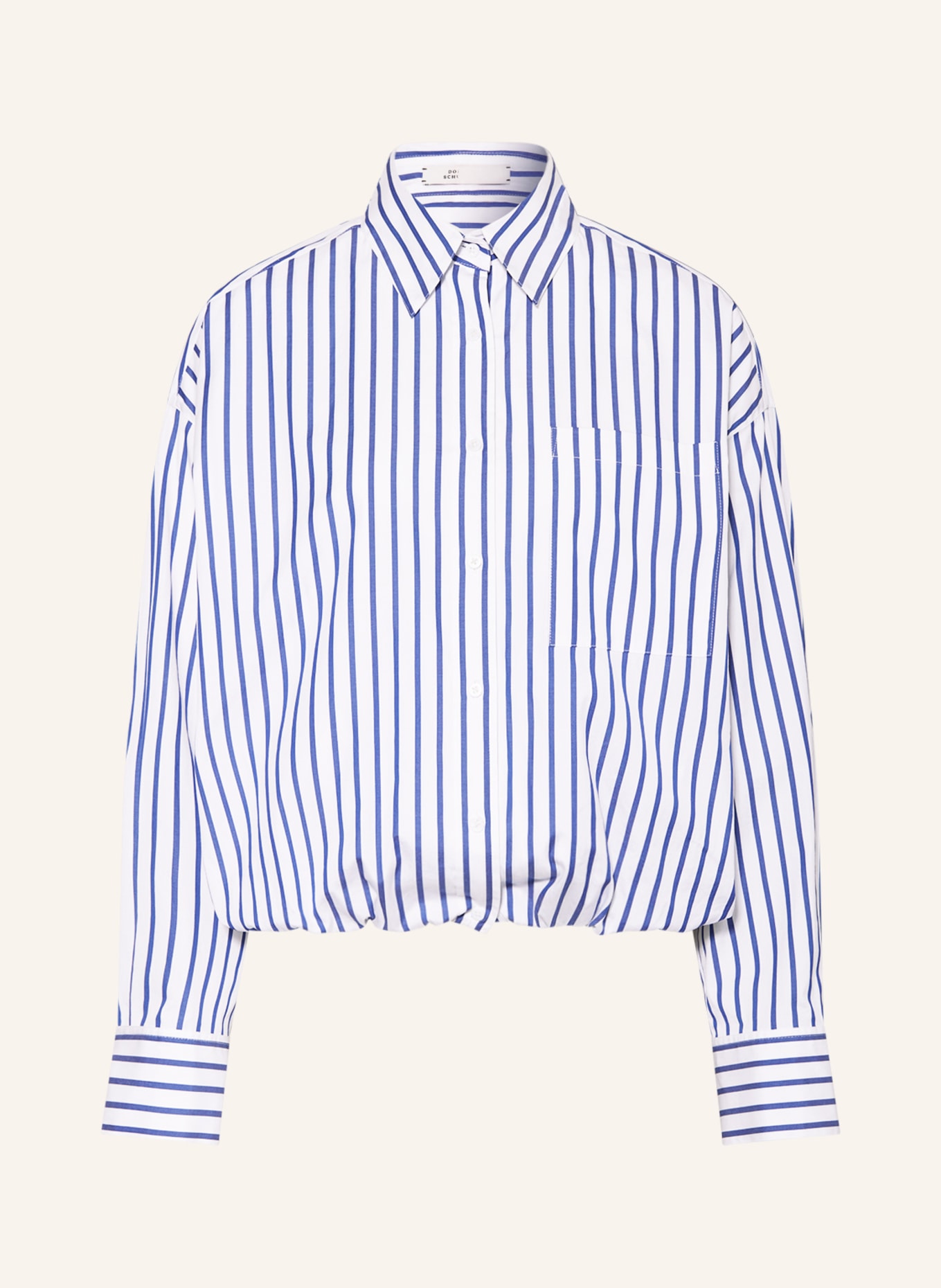 DOROTHEE SCHUMACHER Cropped shirt blouse, Color: WHITE/ BLUE (Image 1)