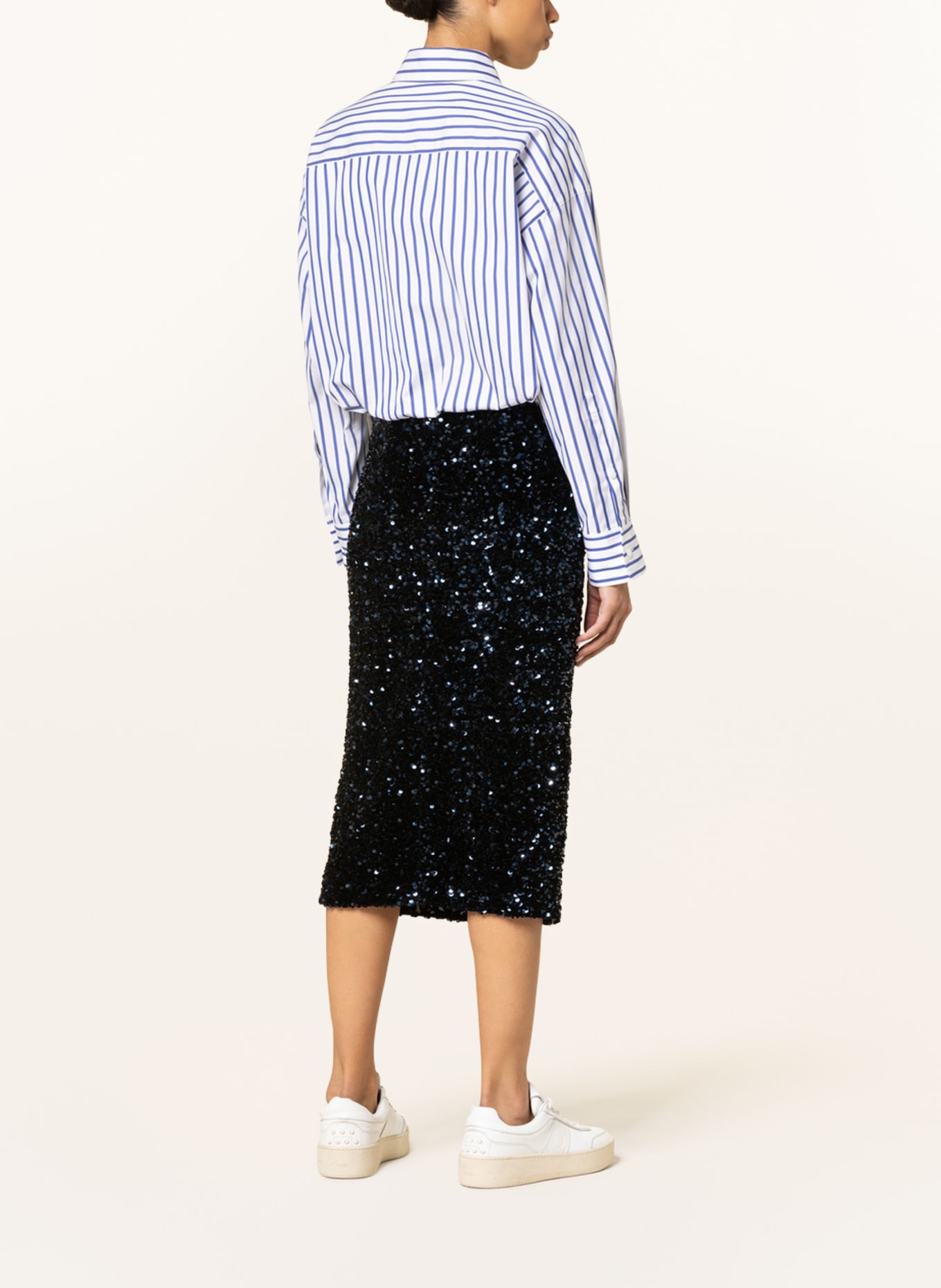 DOROTHEE SCHUMACHER Cropped shirt blouse, Color: WHITE/ BLUE (Image 3)