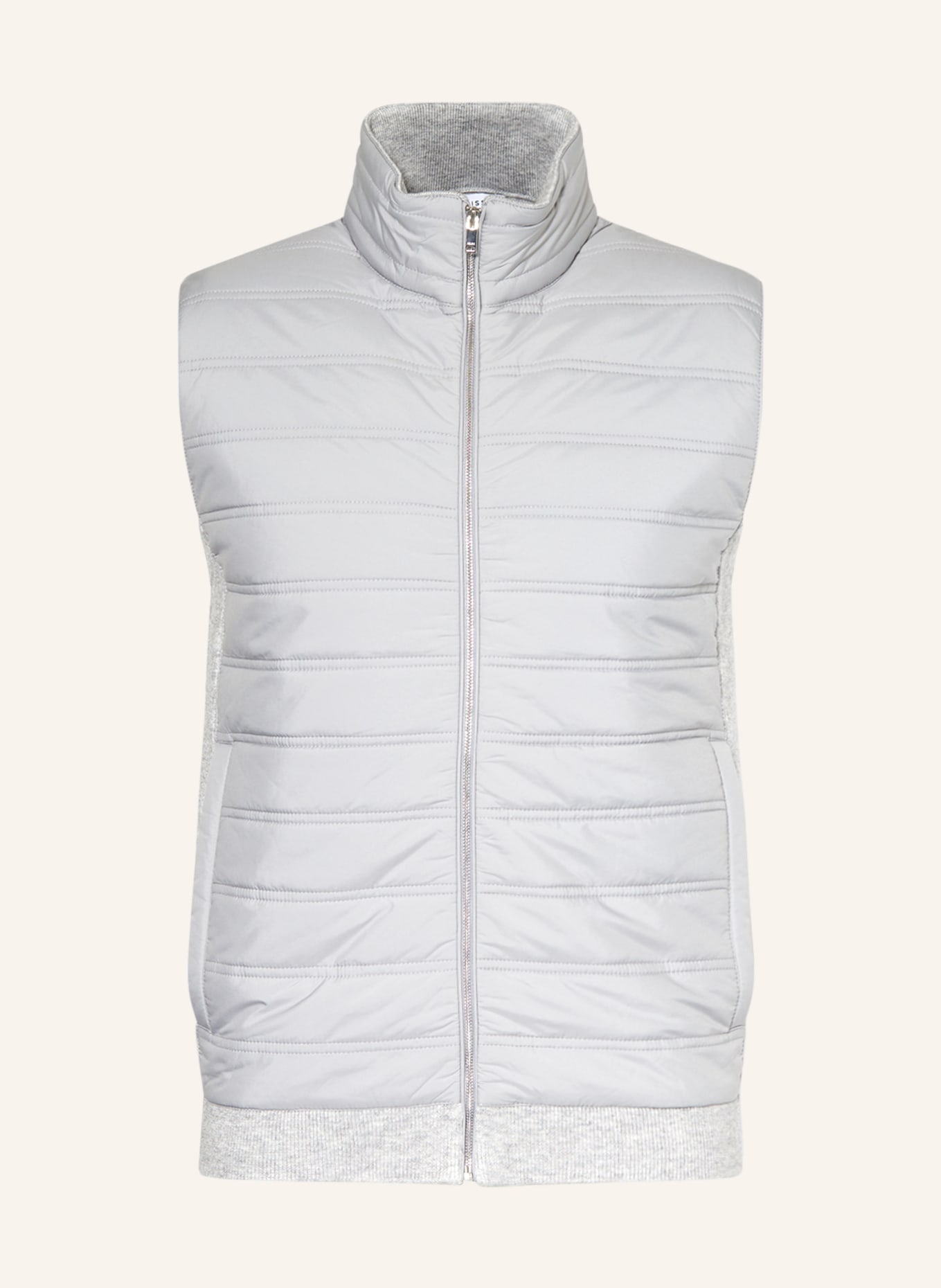 REISS Quilted vest WILLIAM in mixed materials, Color: LIGHT GRAY (Image 1)