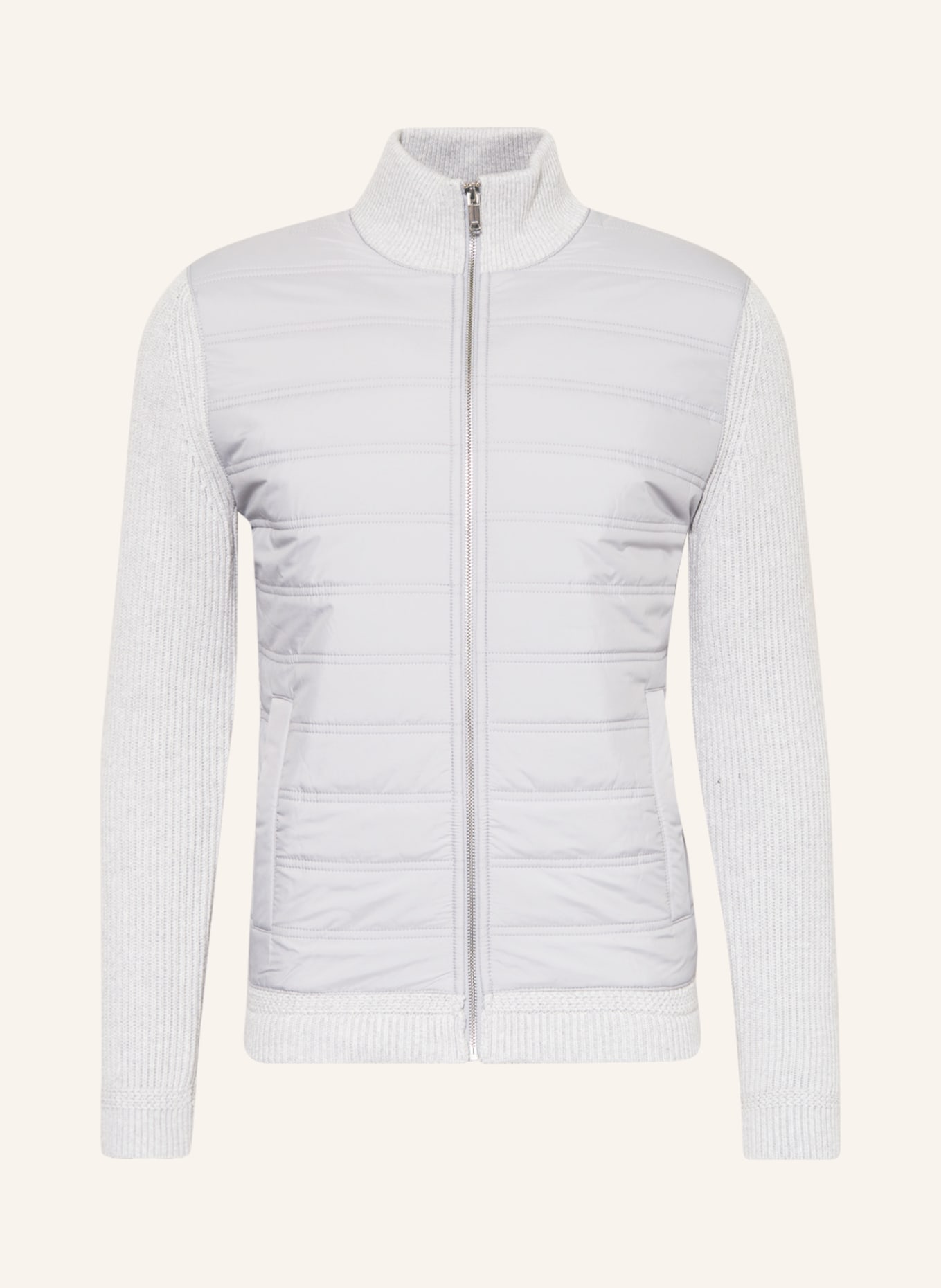 REISS Jacket TRAINER in mixed materials, Color: LIGHT GRAY (Image 1)