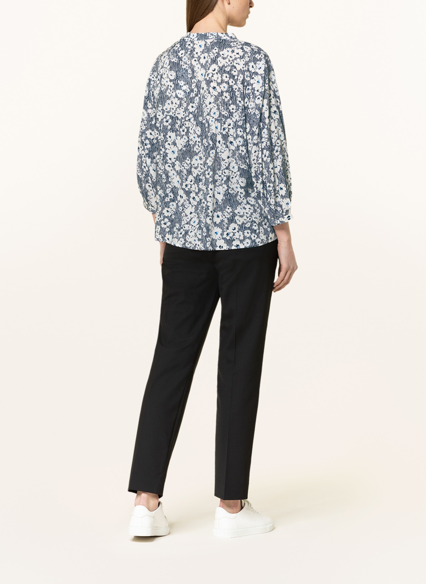 OPUS Shirt blouse FALINDO with 3/4 sleeves, Color: DARK BLUE/ WHITE (Image 3)