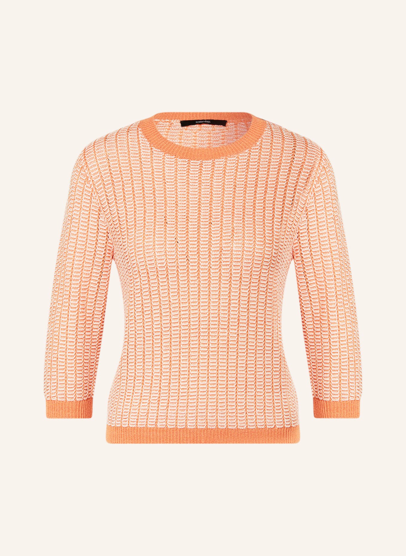 someday Sweater TIYUNA, Color: LIGHT ORANGE/ WHITE (Image 1)