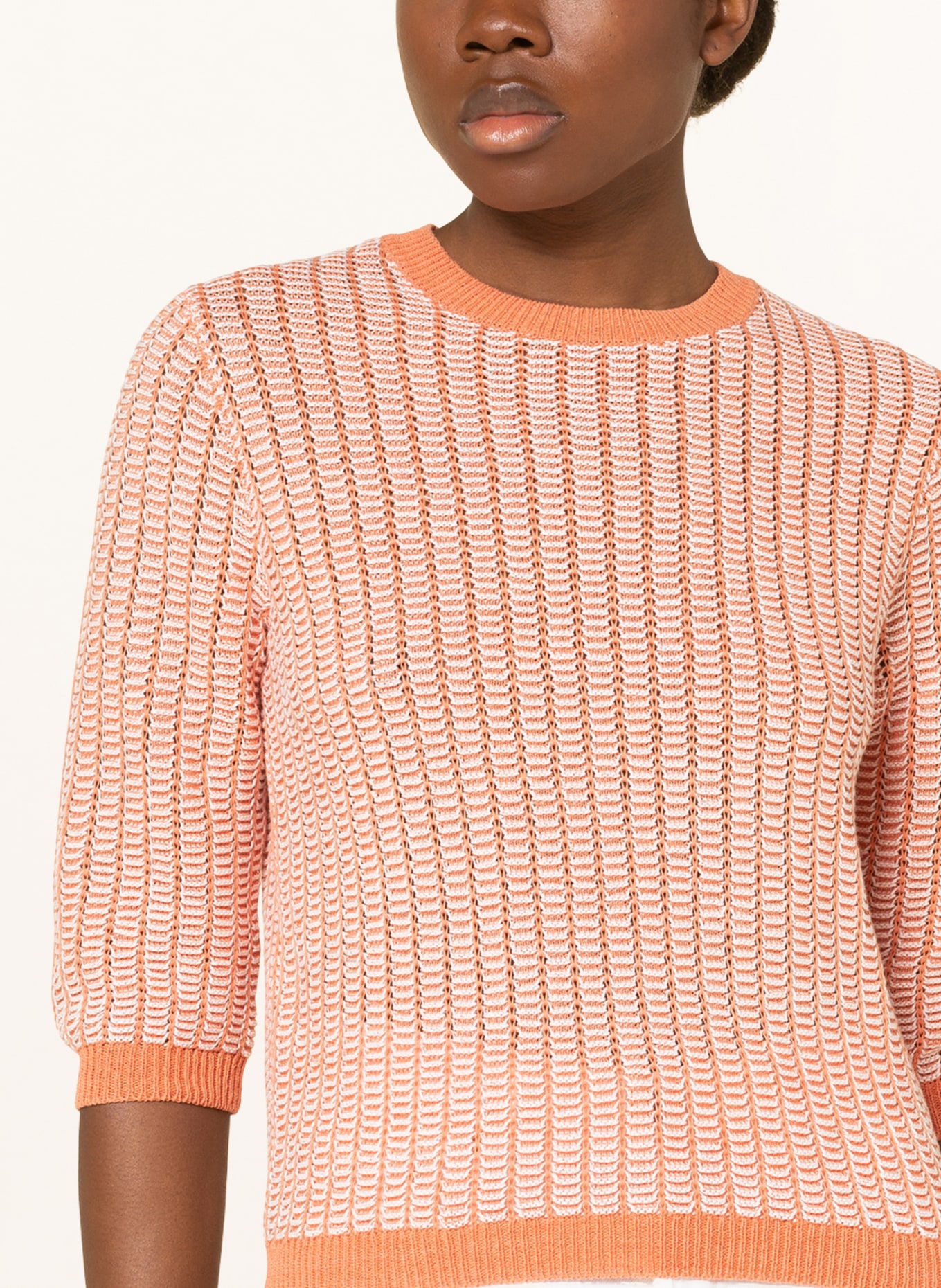 someday Sweater TIYUNA, Color: LIGHT ORANGE/ WHITE (Image 4)