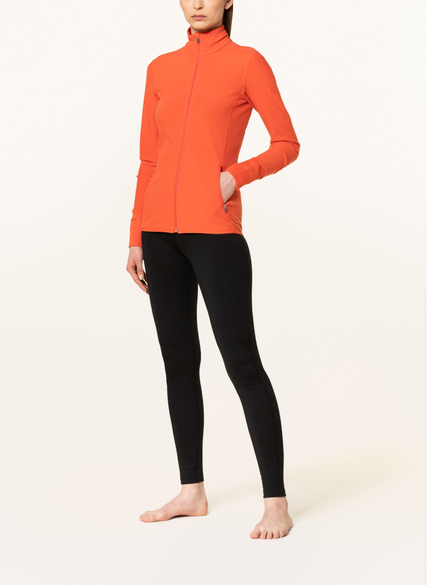 icebreaker Fleece jacket REALFLEECE in merino wool in orange