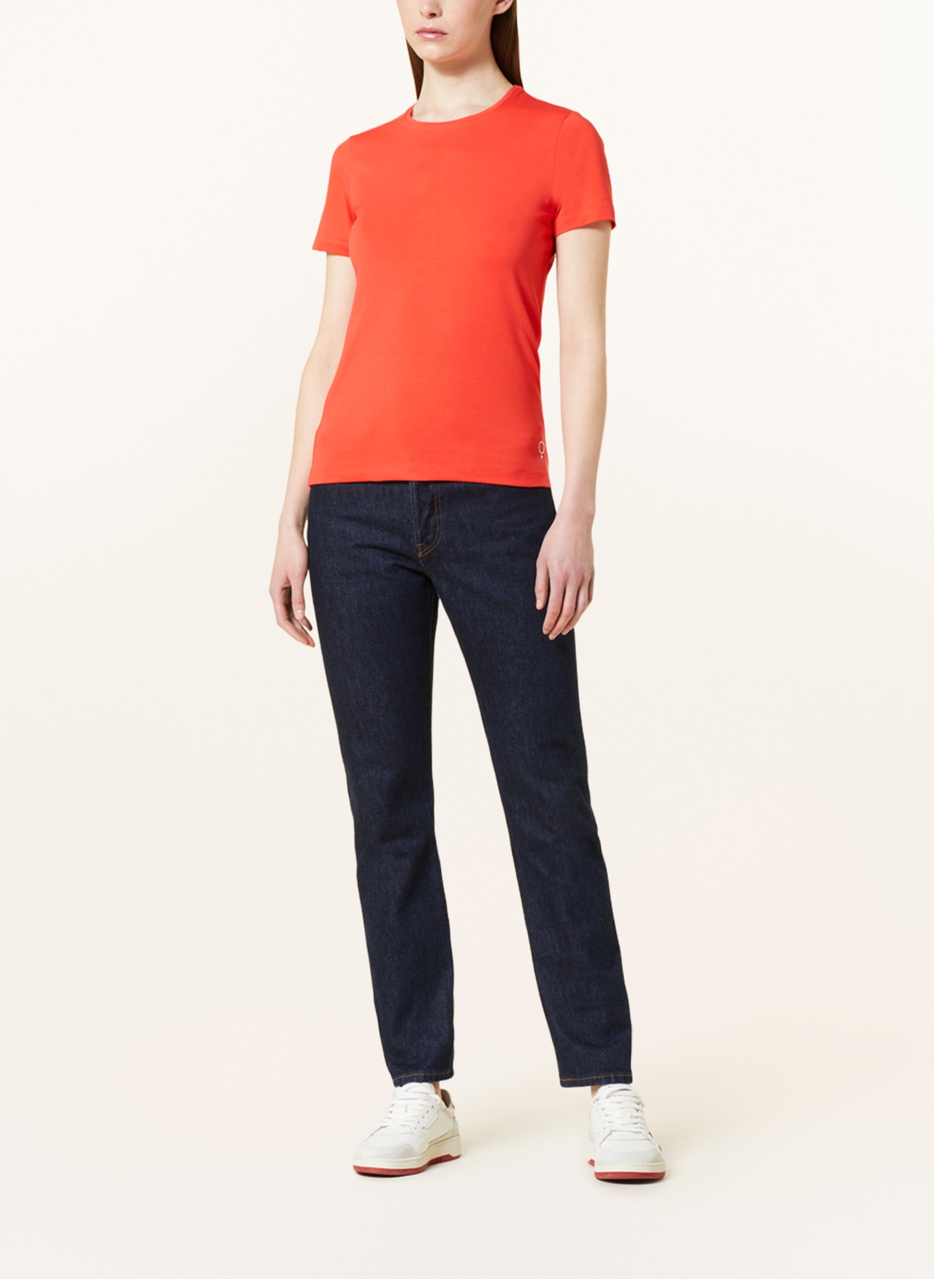 BOVIVA T-Shirt mit Schmucksteinen: HELLROT