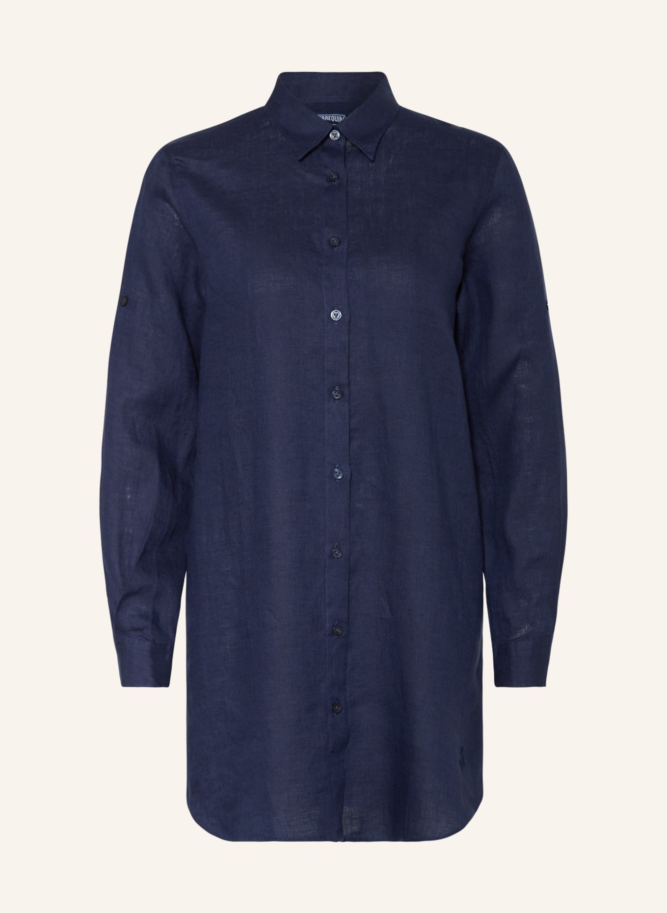 VILEBREQUIN Hemdblusenkleid FRAGANCE aus Leinen: DUNKELBLAU
