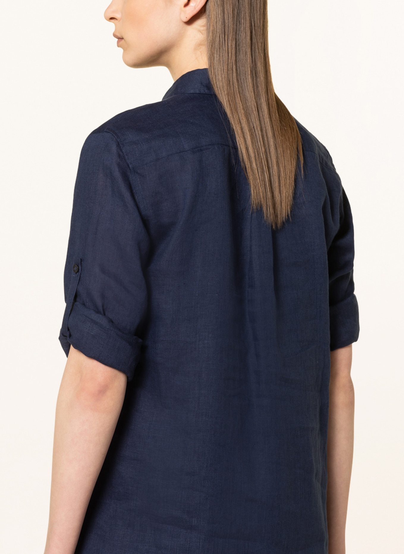 VILEBREQUIN Hemdblusenkleid FRAGANCE aus Leinen: DUNKELBLAU