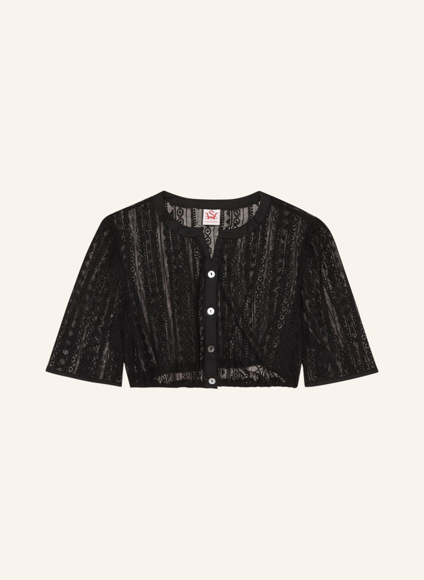 Spieth & Wensky Drindl blouse HIRSE made of lace , Color: BLACK (Image 1)