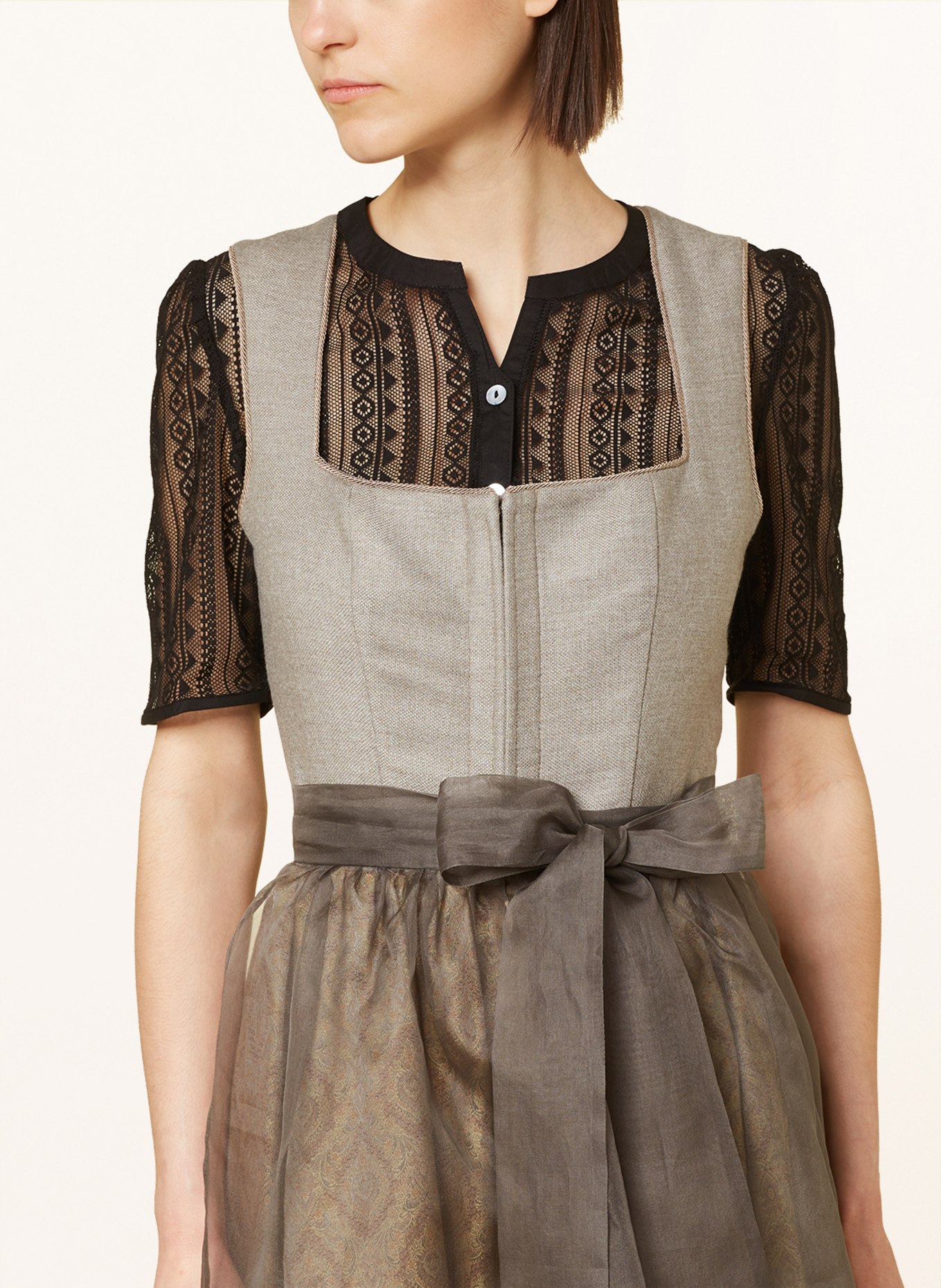 Spieth & Wensky Drindl blouse HIRSE made of lace , Color: BLACK (Image 3)