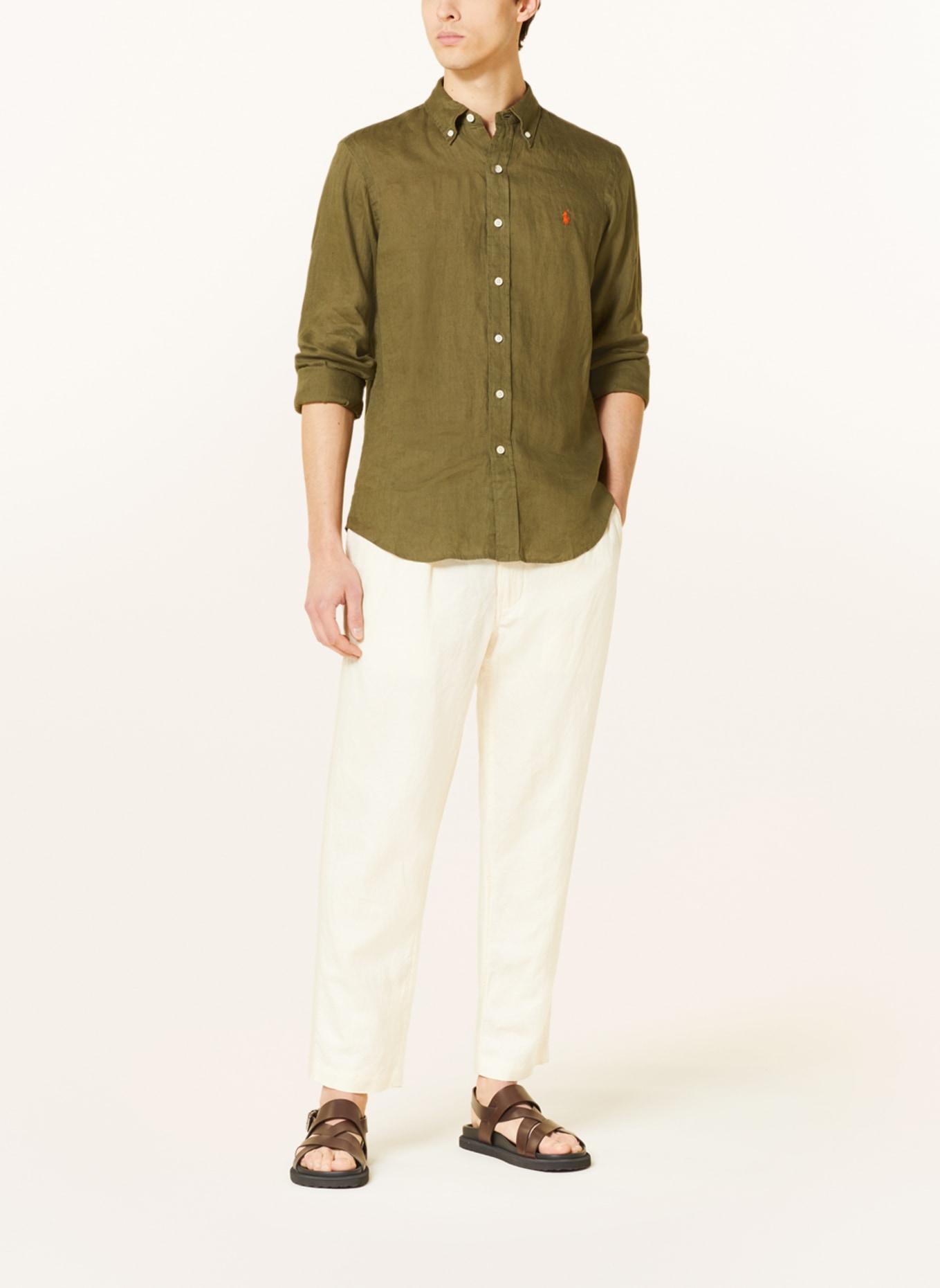 POLO RALPH LAUREN Leinenhemd Custom Fit, Farbe: OLIV (Bild 2)