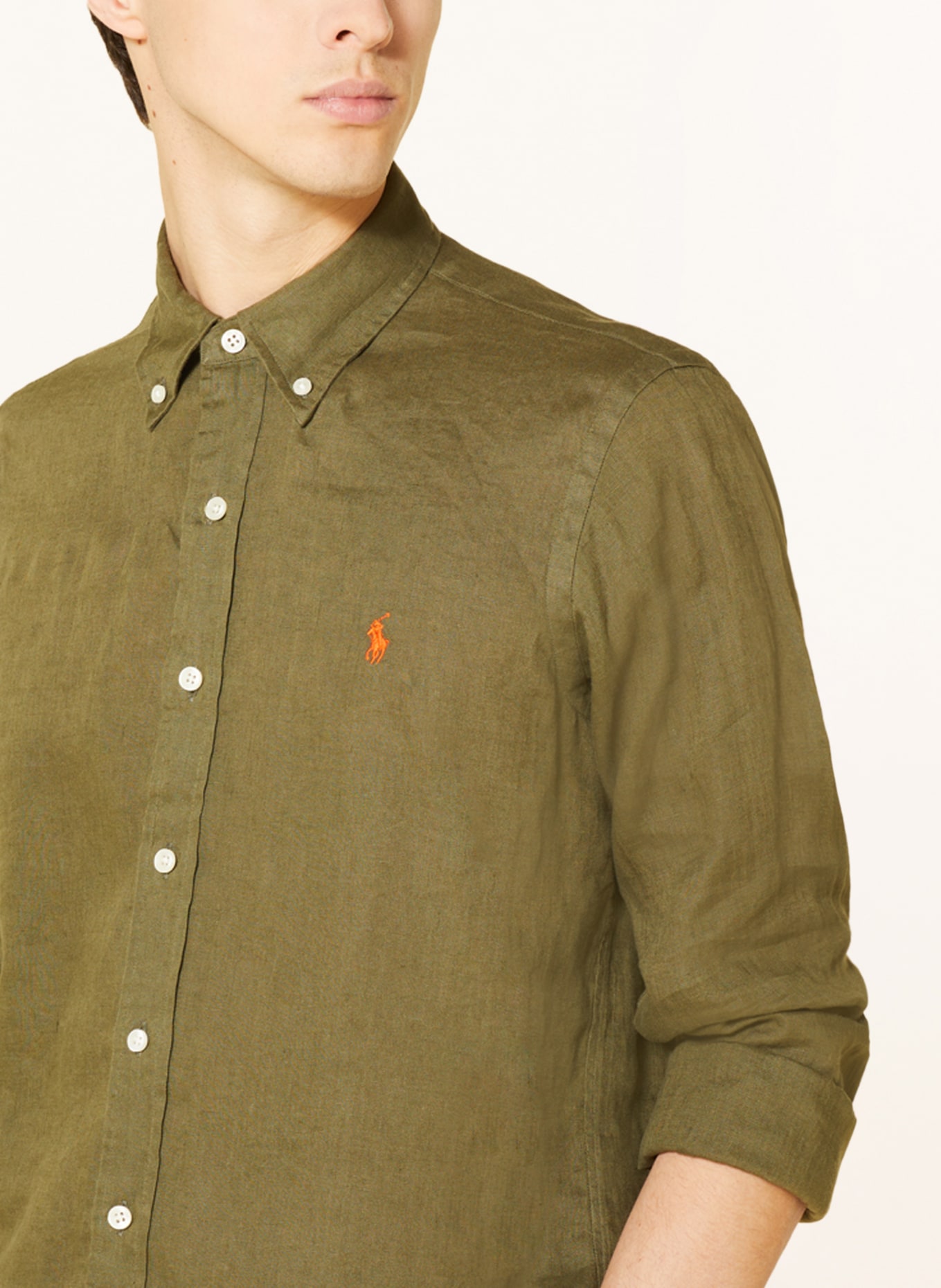 POLO RALPH LAUREN Leinenhemd Custom Fit, Farbe: OLIV (Bild 4)