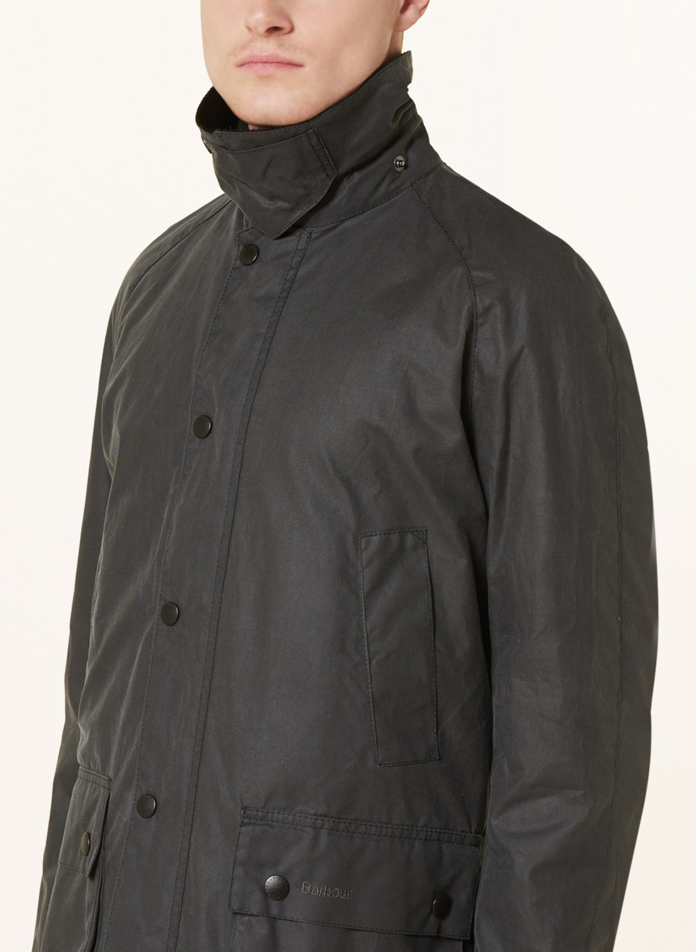 Barbour Fieldjacket ASHBY WAX, Farbe: DUNKELGRAU (Bild 4)