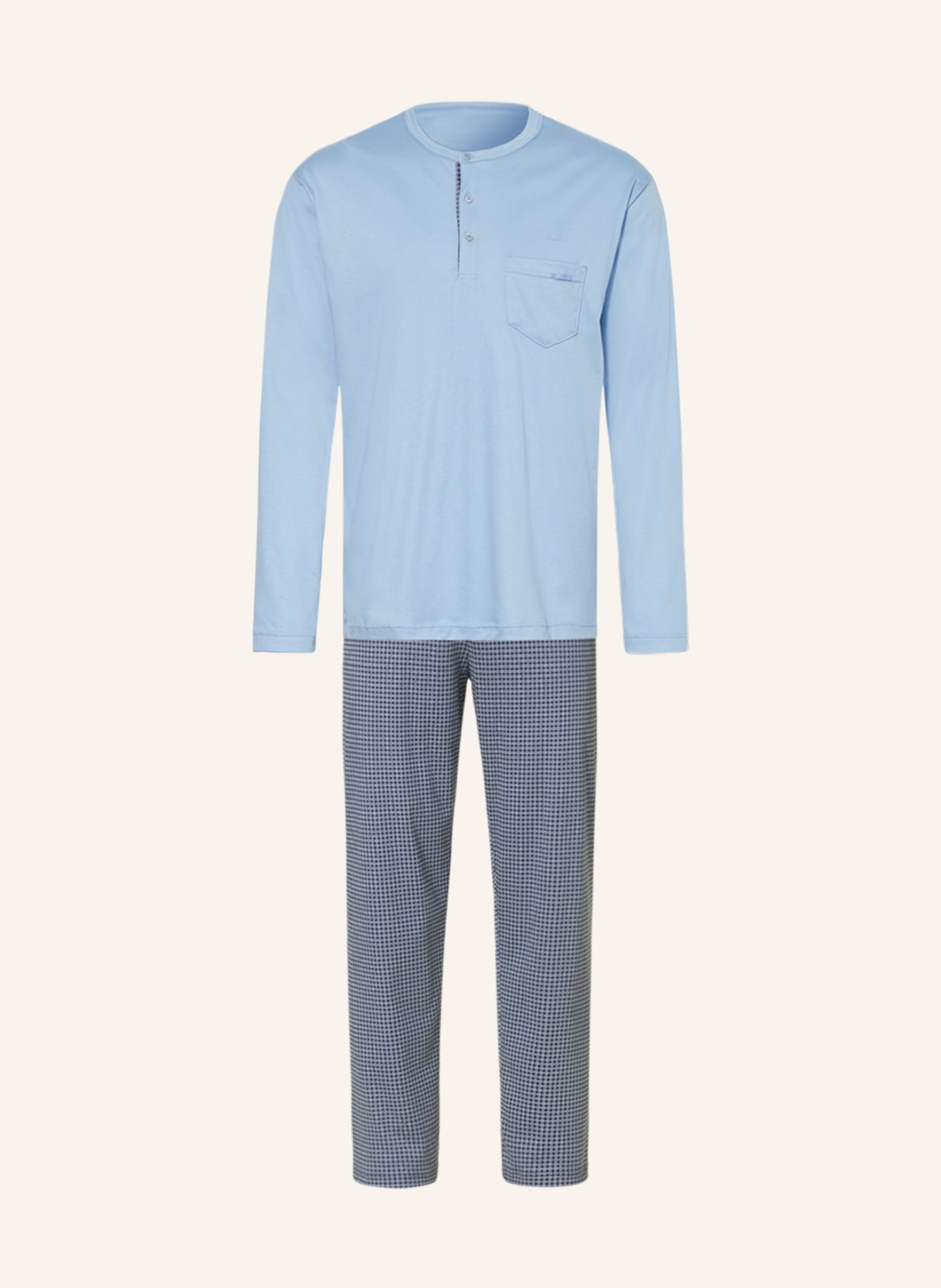 CALIDA Pajamas RELAX CHOICE, Color: LIGHT BLUE/ DARK BLUE (Image 1)