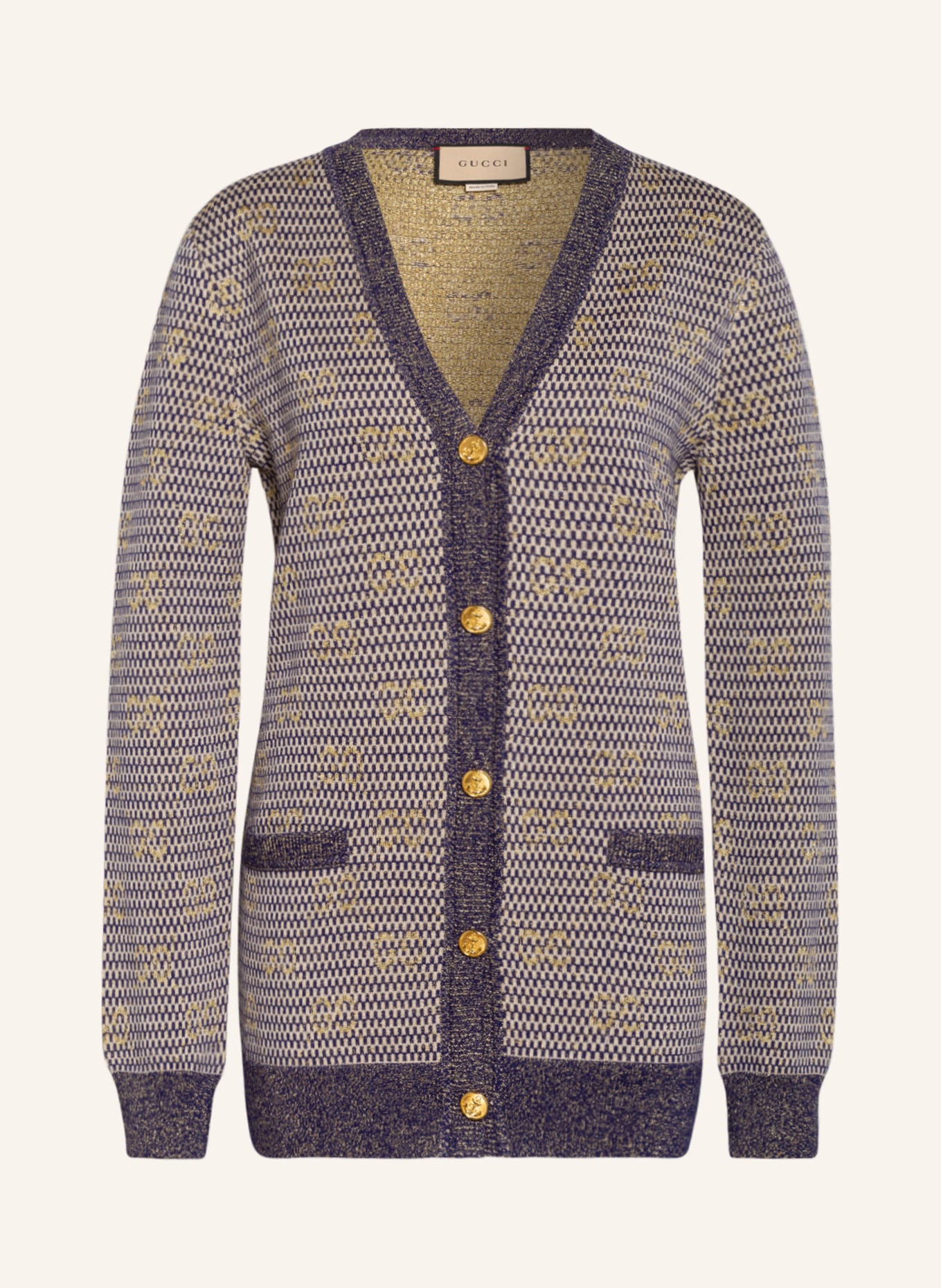 GUCCI Cardigan with glitter thread , Color: BLUE/ ROSE/ GOLD (Image 1)