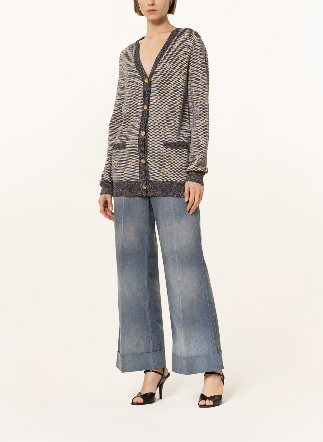 GUCCI Cardigan with glitter thread , Color: BLUE/ ROSE/ GOLD (Image 2)