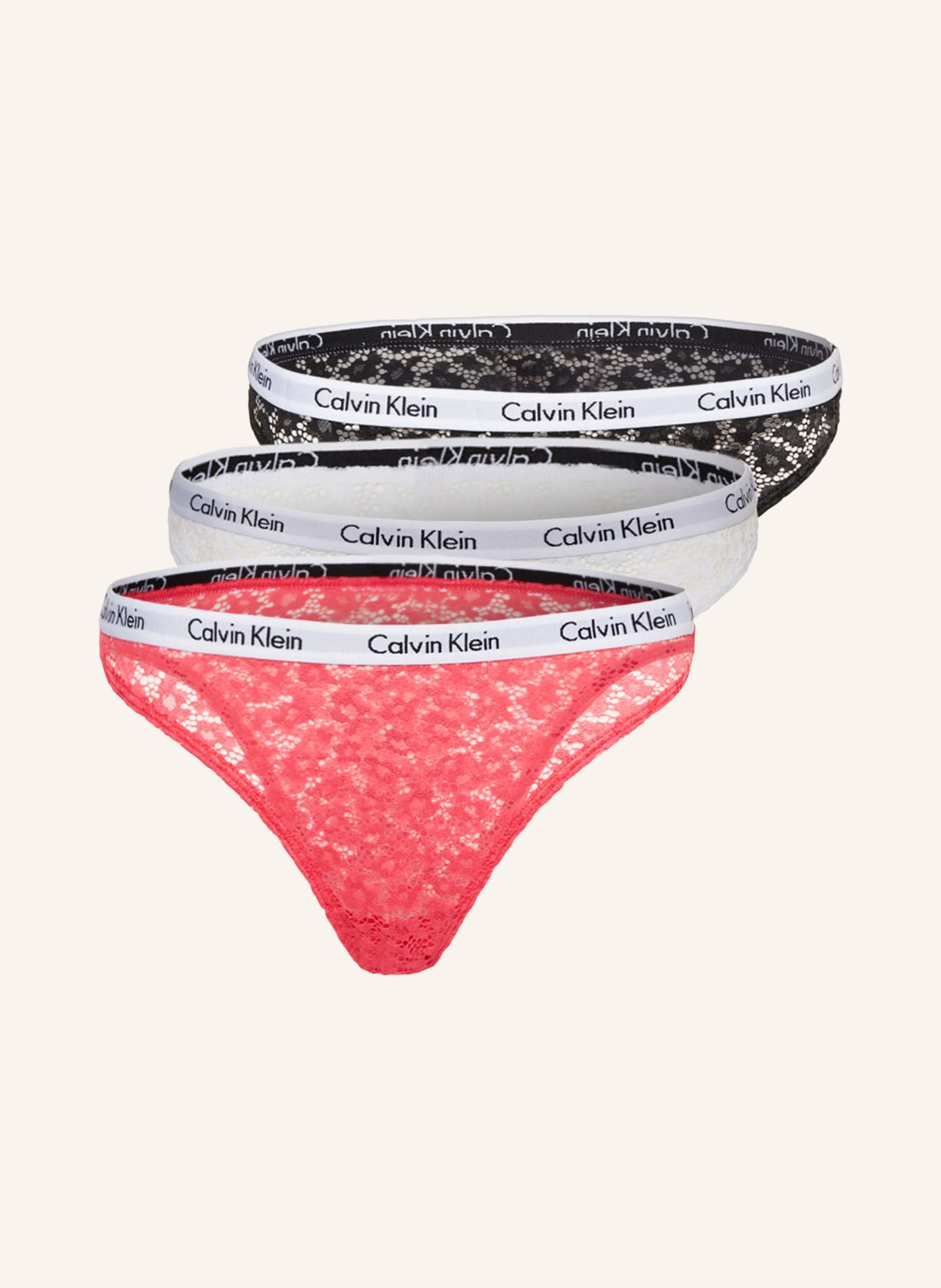Calvin Klein Kalhotky CAROUSEL, 3 kusy v balení, Barva: RŮŽOVÁ/ BÍLÁ/ ČERNÁ (Obrázek 1)
