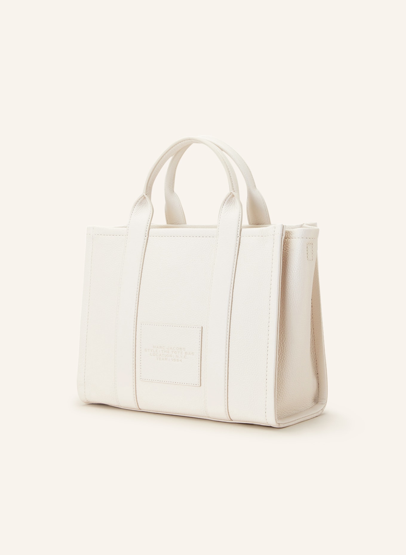 MARC JACOBS Shopper THE MEDIUM TOTE BAG LEATHER, Color: WHITE (Image 2)