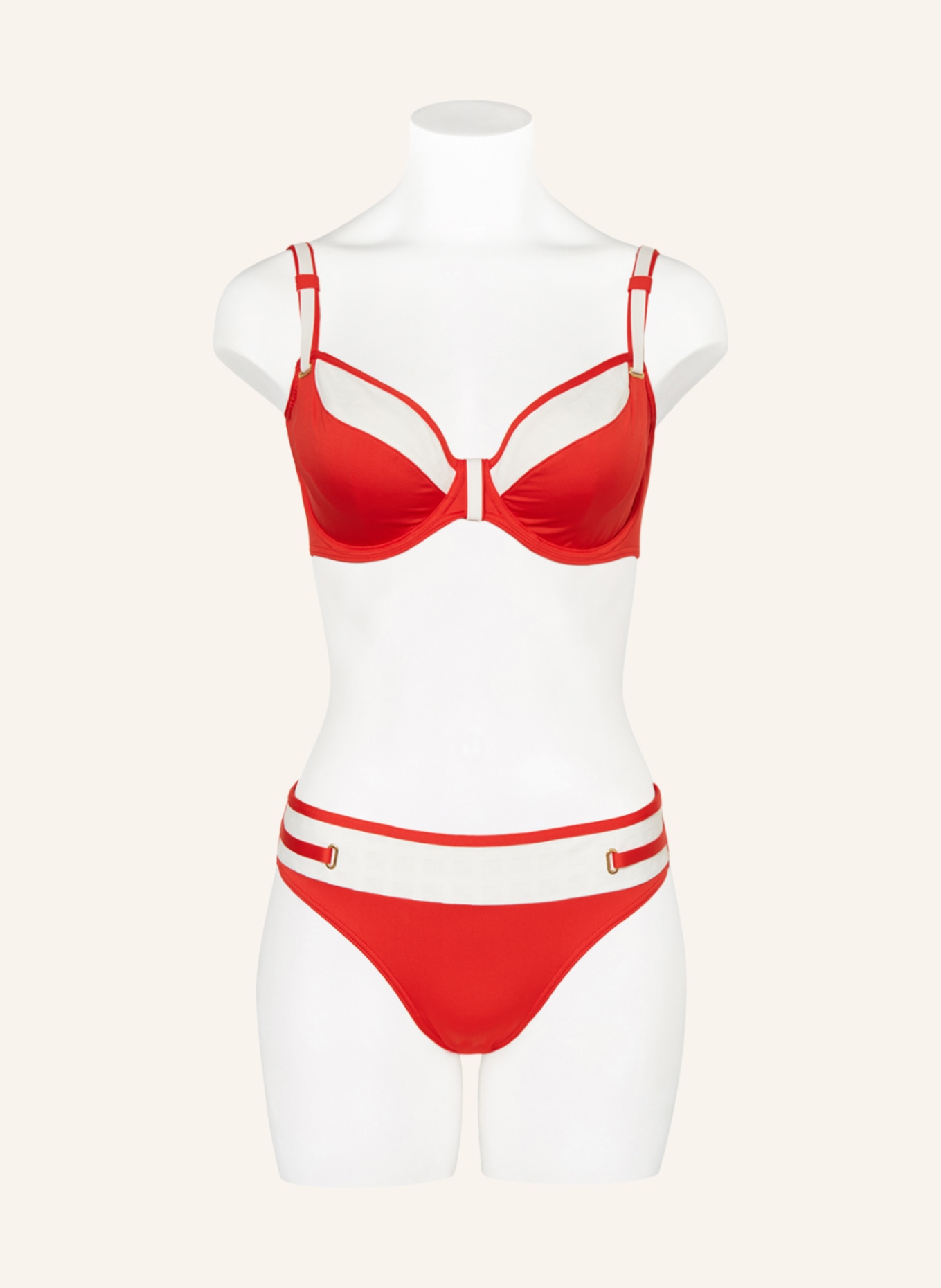 PrimaDonna Underwired bikini top ISTRES , Color: RED/ WHITE (Image 2)