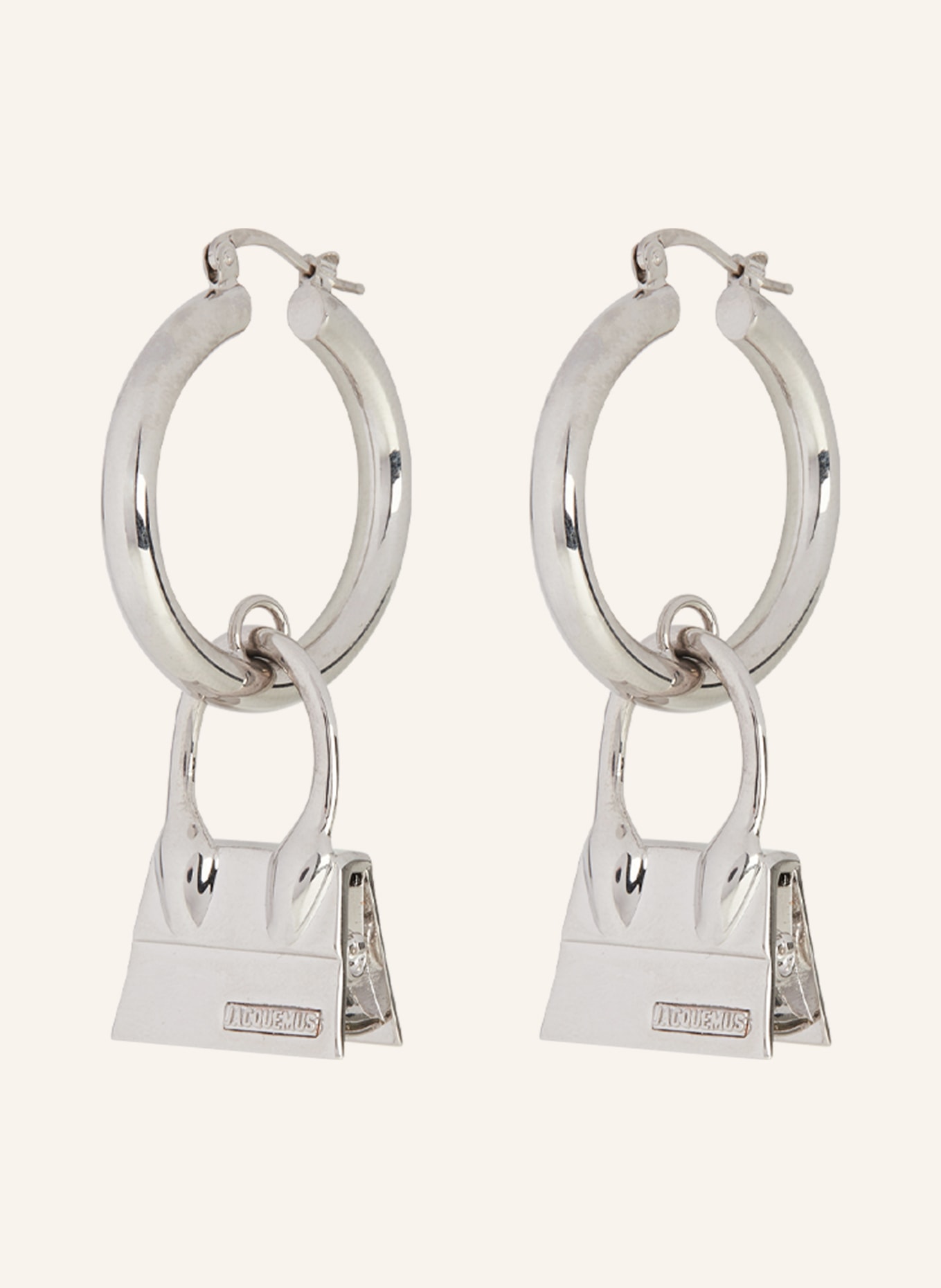 JACQUEMUS Creole earrings LES CREOLES CHIQUITO, Color: SILVER (Image 1)
