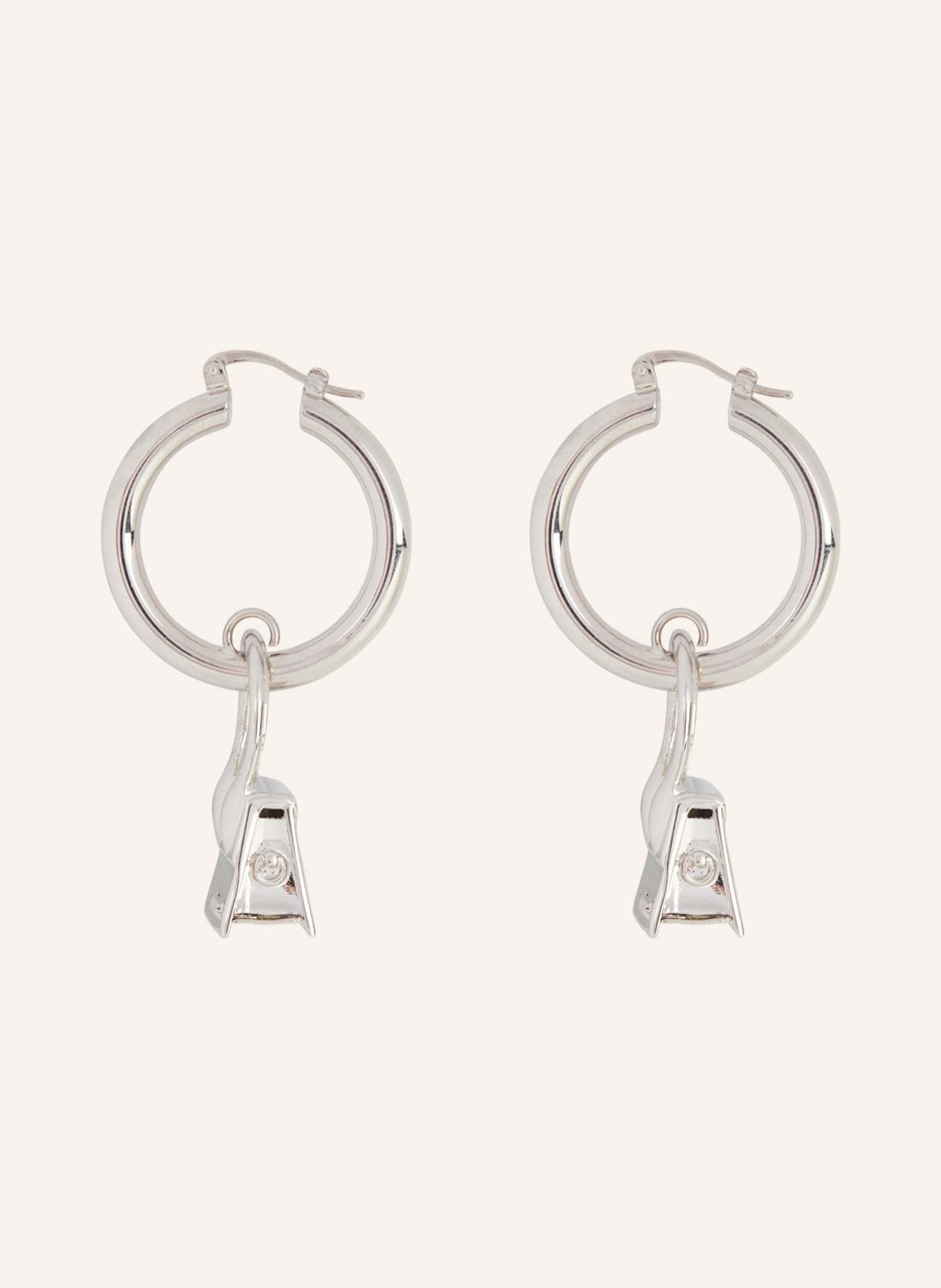 JACQUEMUS Creole earrings LES CREOLES CHIQUITO, Color: SILVER (Image 2)
