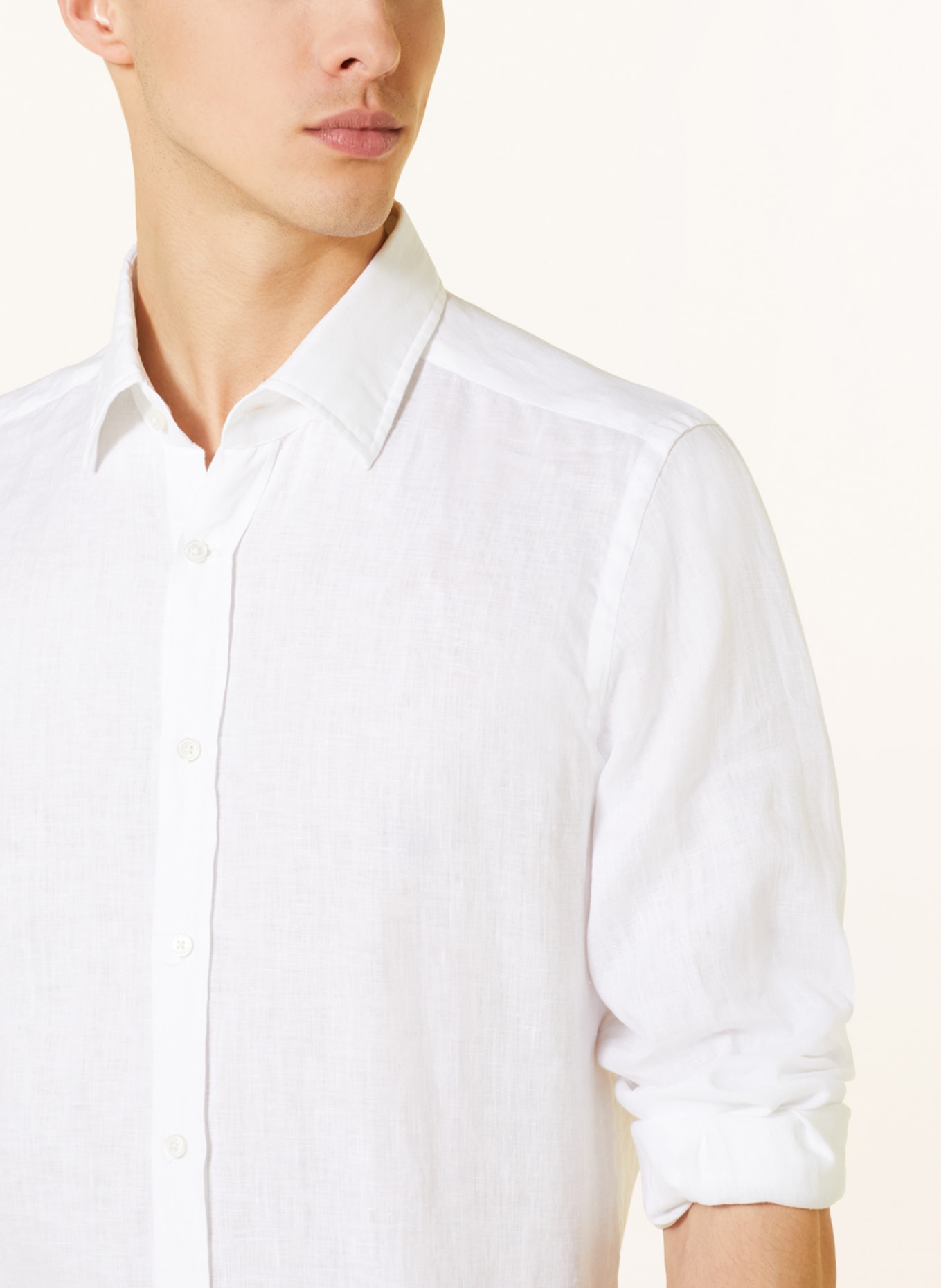 windsor. Linen shirt LAPO extra slim fit, Color: WHITE (Image 4)