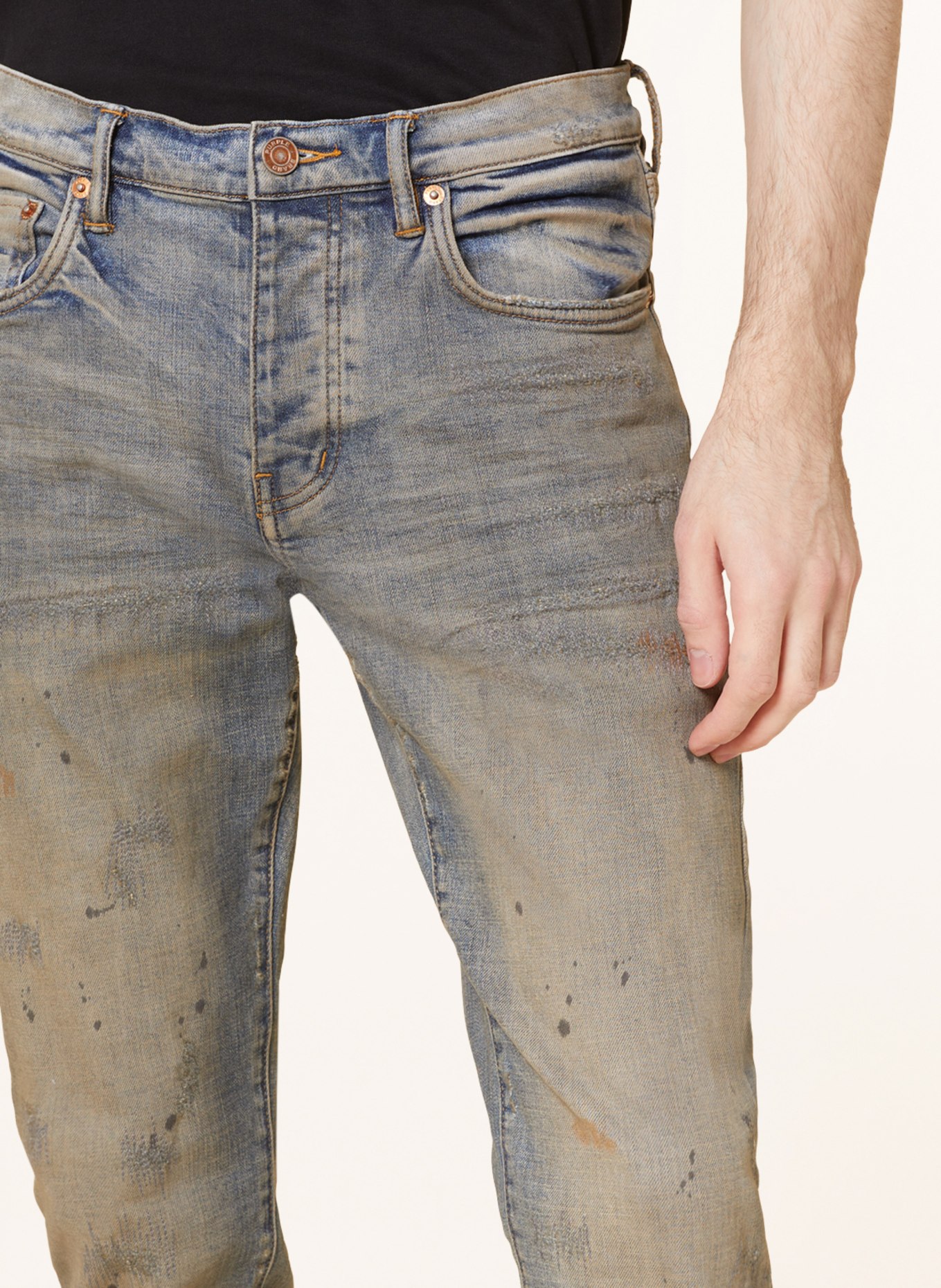 PURPLE BRAND Destroyed jeans extra slim fit in ior indigo oil repair
