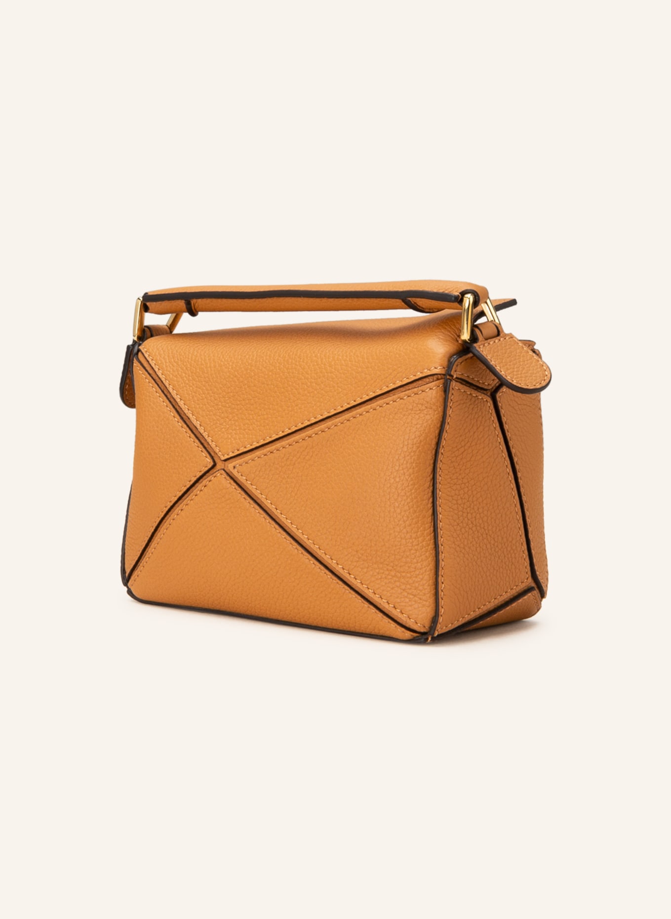 Loewe Puzzle Whipstitch Small Bag Tan/Orange