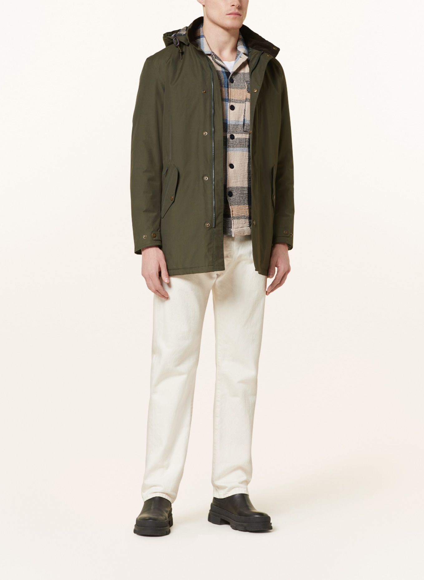 Barbour Rain jacket with detachable hood, Color: OLIVE (Image 2)