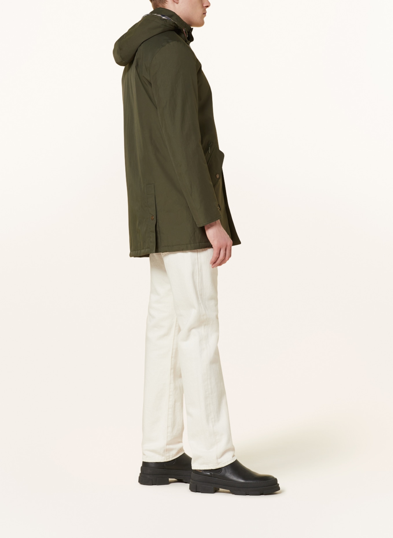 Barbour Rain jacket with detachable hood, Color: OLIVE (Image 4)