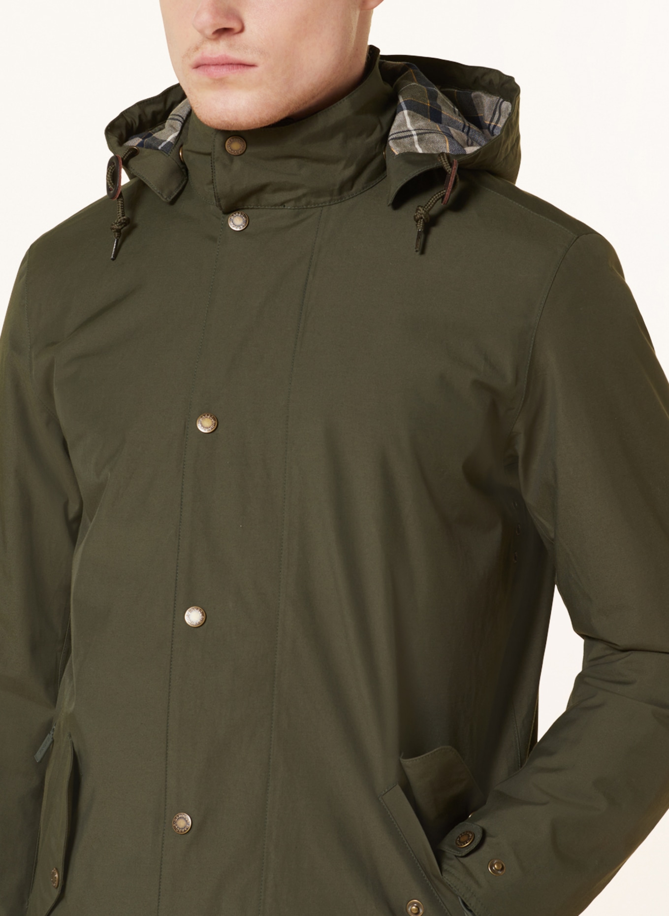 Barbour Rain jacket with detachable hood, Color: OLIVE (Image 5)