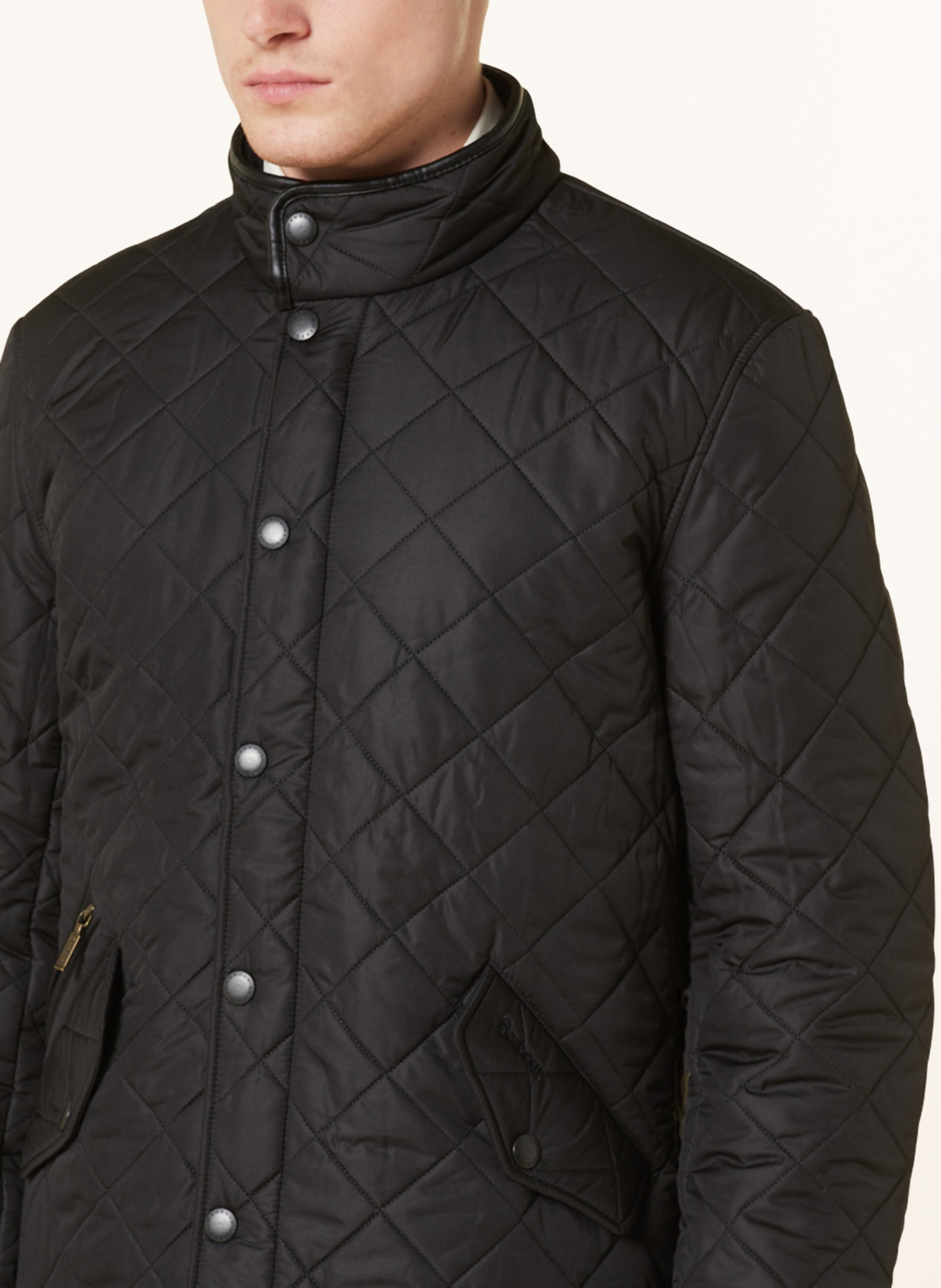 Barbour Quilted jacket POWELL, Color: BLACK (Image 4)