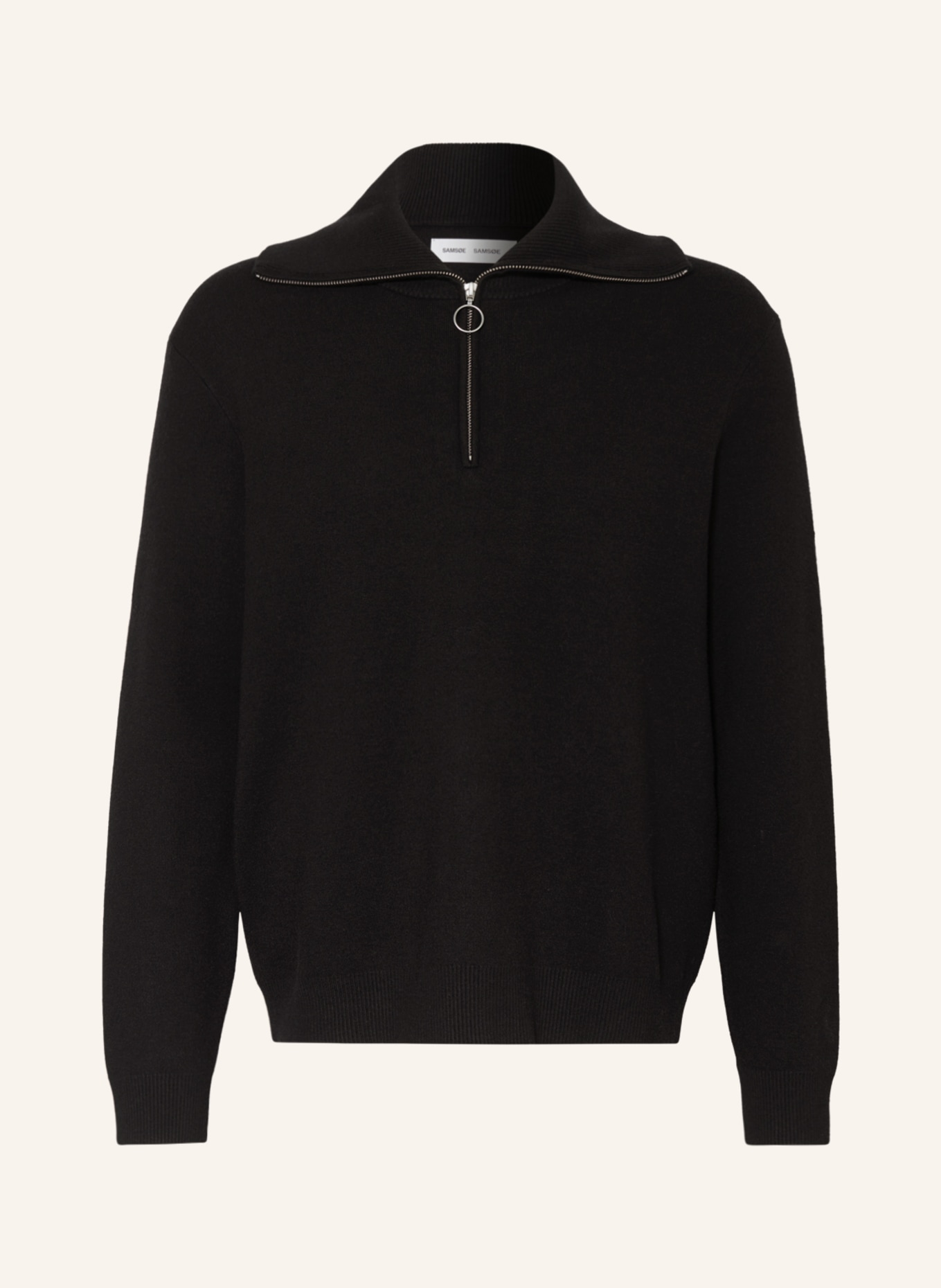 SAMSØE  SAMSØE Half-zip sweater RYDER, Color: BLACK (Image 1)