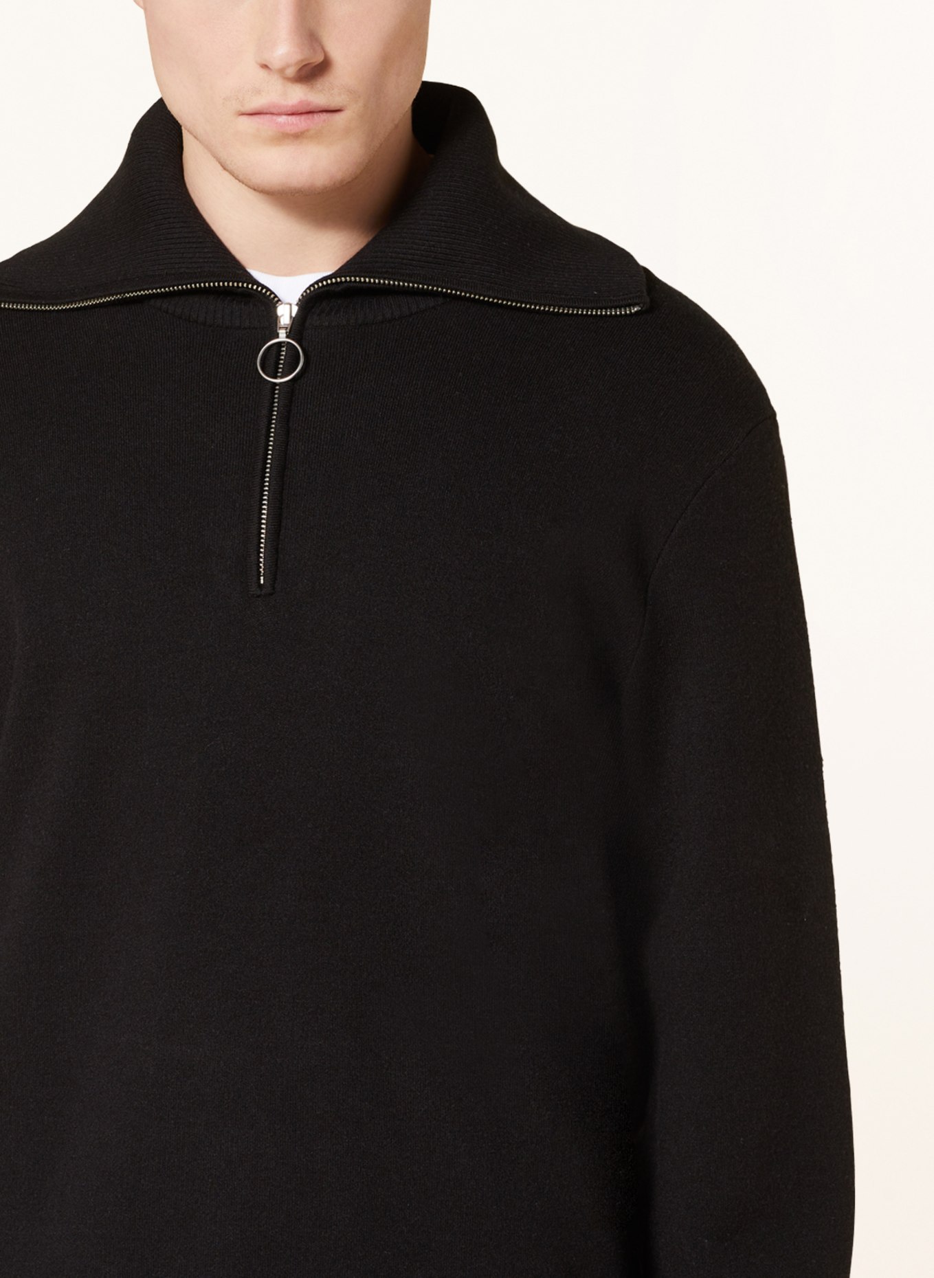SAMSØE  SAMSØE Half-zip sweater RYDER, Color: BLACK (Image 4)