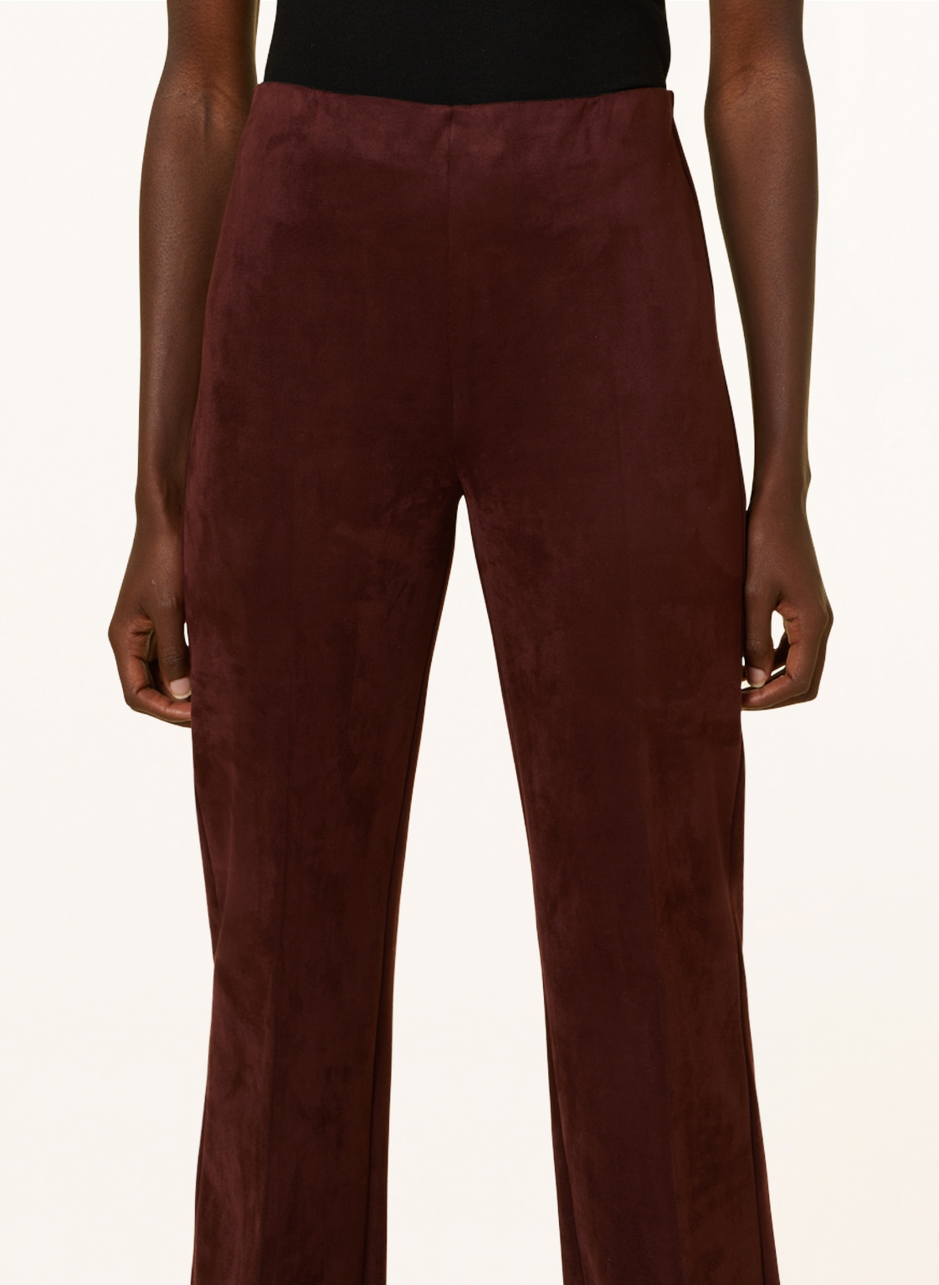 DRYKORN Wide leg trousers ALIVE in leather look, Color: DARK RED (Image 5)