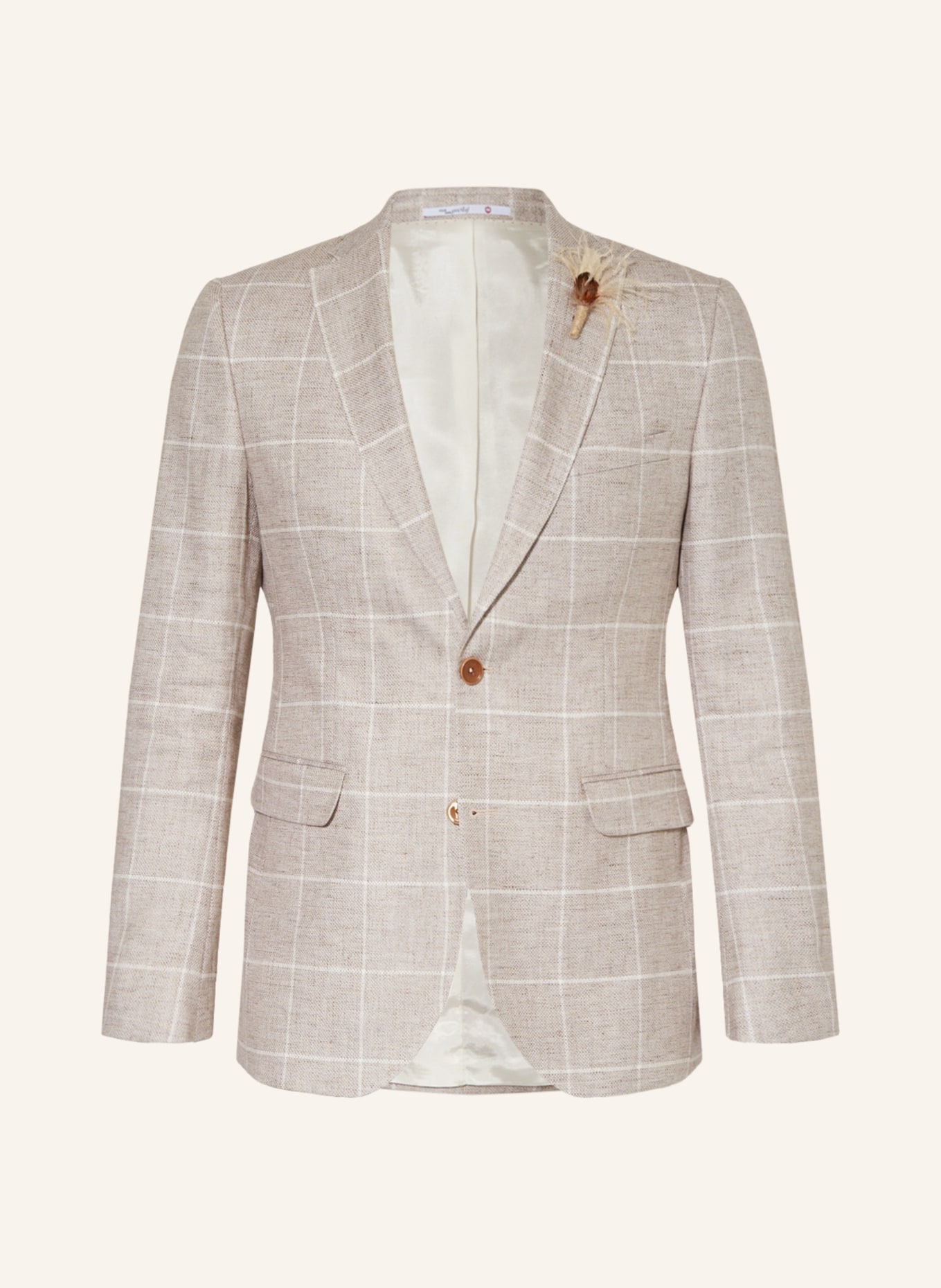 CG - CLUB of GENTS Suit jacket CG PAUL slim fit with linen, Color: 21 beige hell (Image 1)