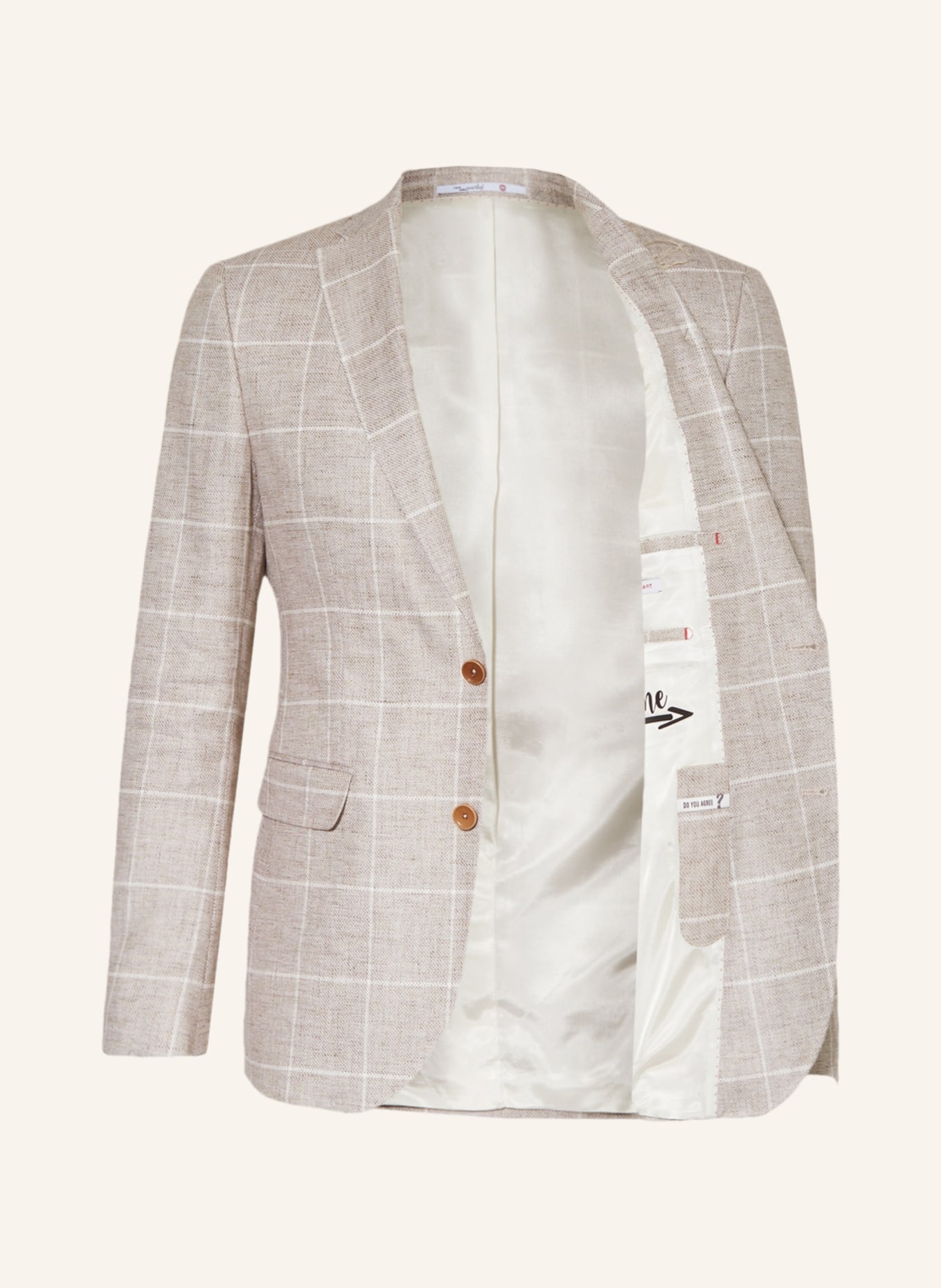CG - CLUB of GENTS Suit jacket CG PAUL slim fit with linen, Color: 21 beige hell (Image 4)