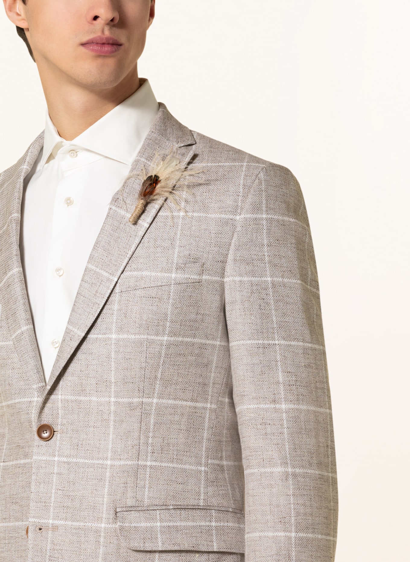 CG - CLUB of GENTS Suit jacket CG PAUL slim fit with linen, Color: 21 beige hell (Image 5)