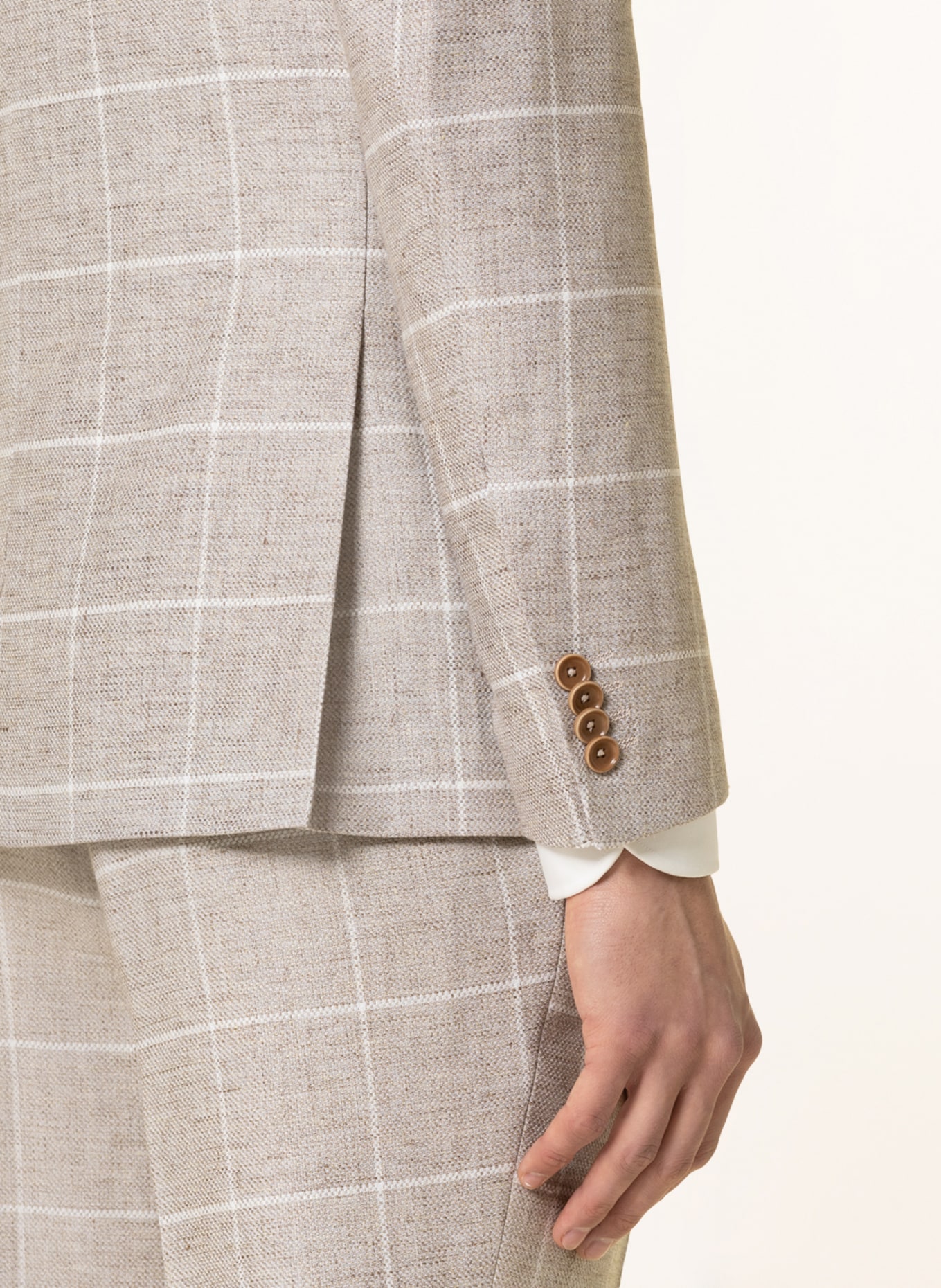 CG - CLUB of GENTS Suit jacket CG PAUL slim fit with linen, Color: 21 beige hell (Image 6)