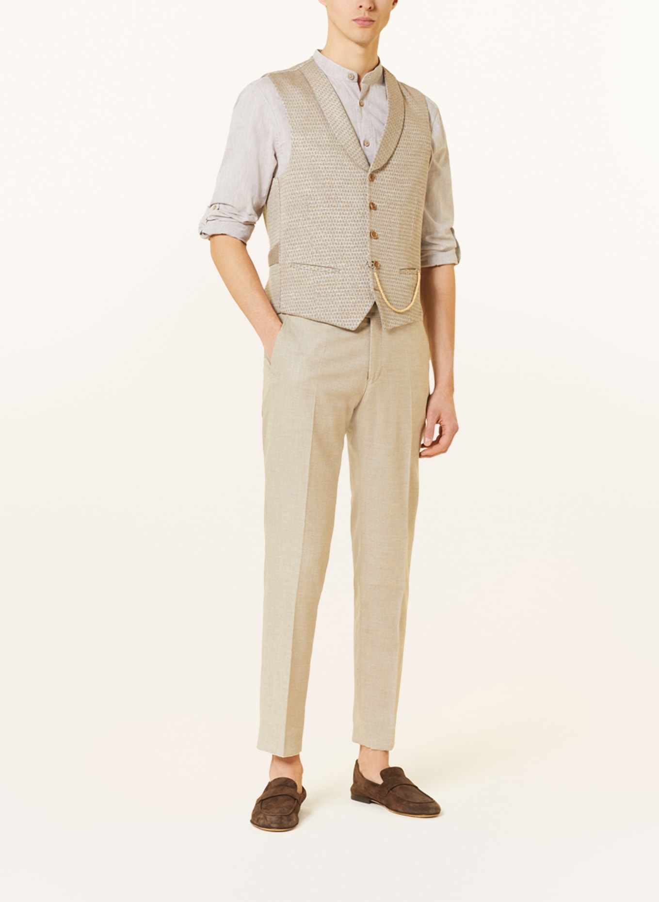 CG - CLUB of GENTS Suit vest CG PEER slim fit, Color: BEIGE/ LIGHT BROWN (Image 2)